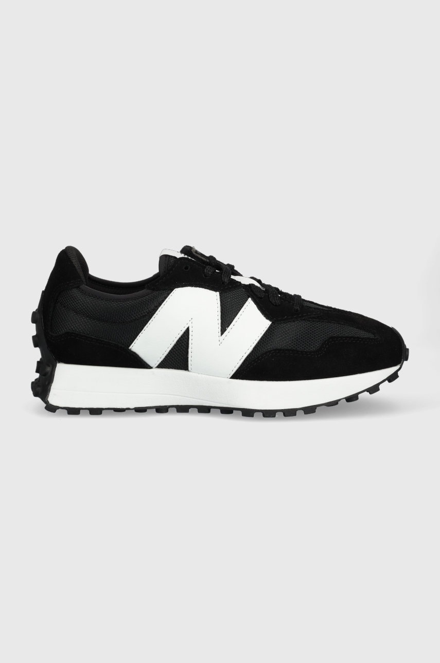 New Balance 327 Black White N Logo MS327CBW at PRM US