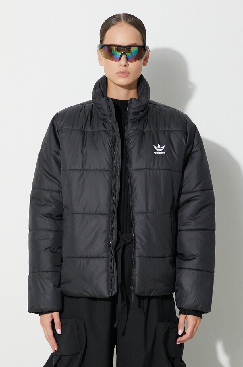 adidas Originals jacket Adicolor Puffer women's black color adidas Originals jacket Adicolor Puffer women's black color