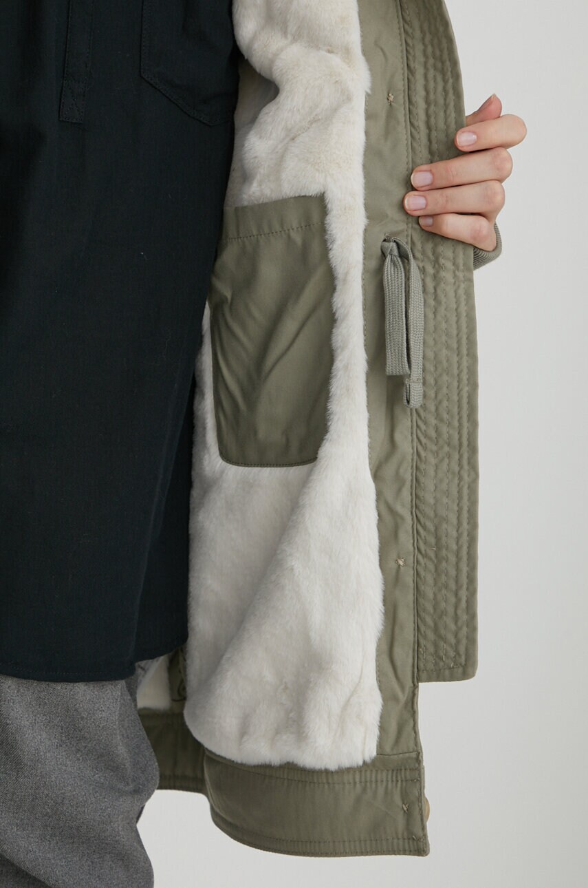 Hollister Co. parka damska kolor zielony zimowa Answear