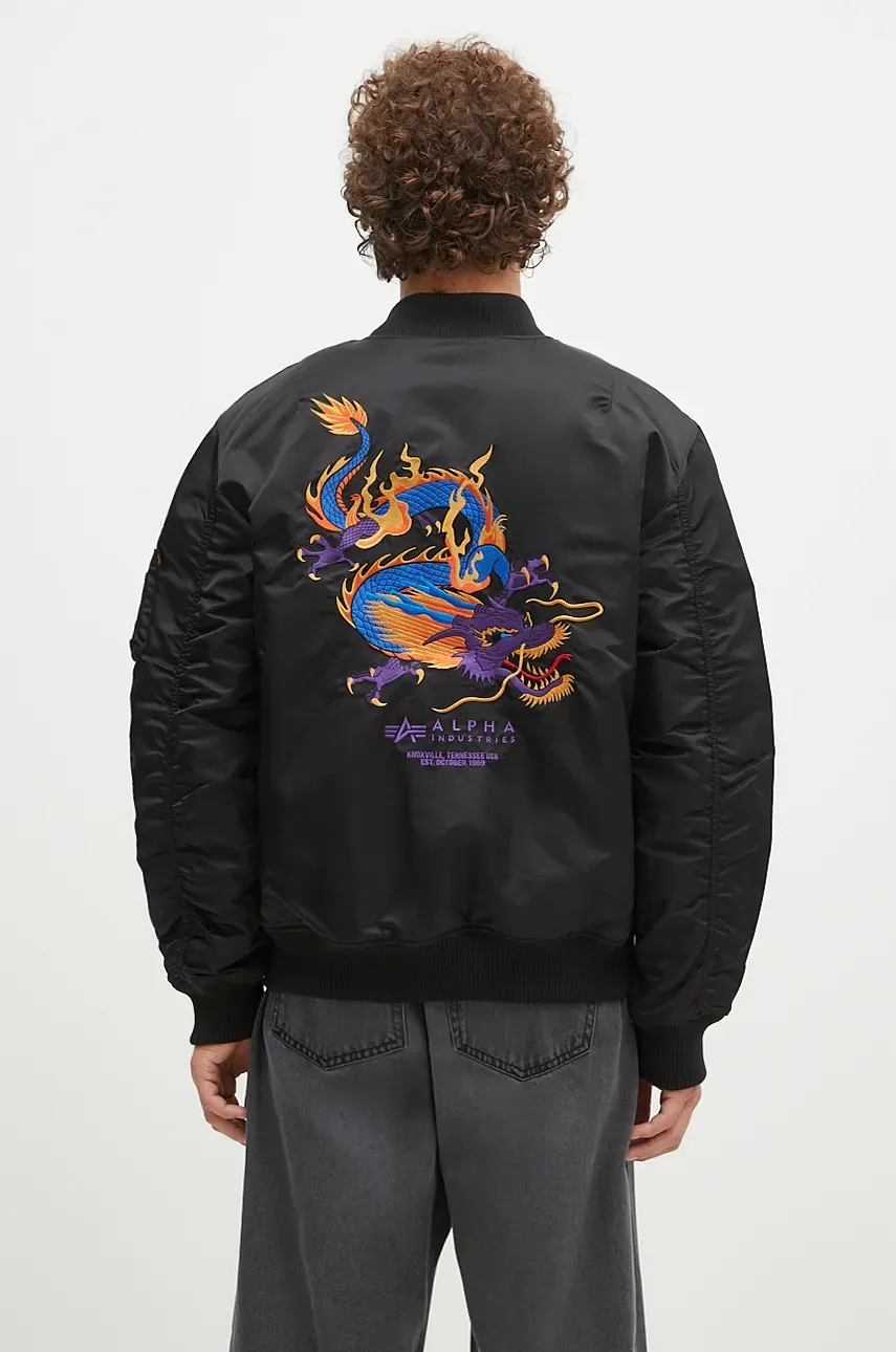 Alpha Industries bomber jacket MA-1 Dragon EMB men's black