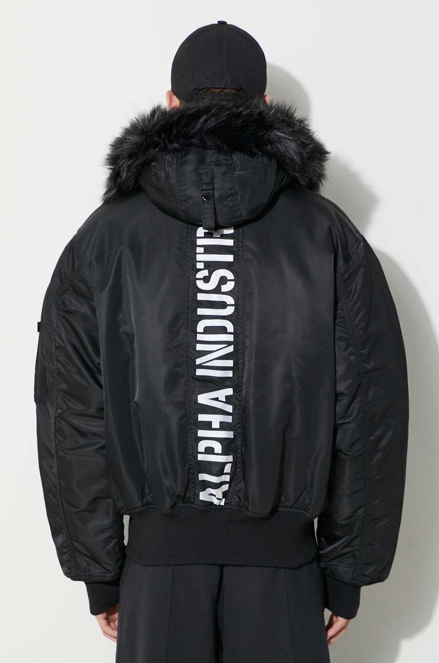 Alpha Industries jacket 45P Hooded Custom men's black color