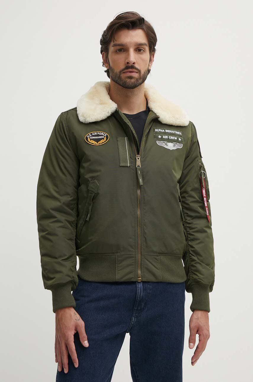 Alpha Industries bomber jacket Injector III Air Force men's green color  198113.257 | buy on PRM