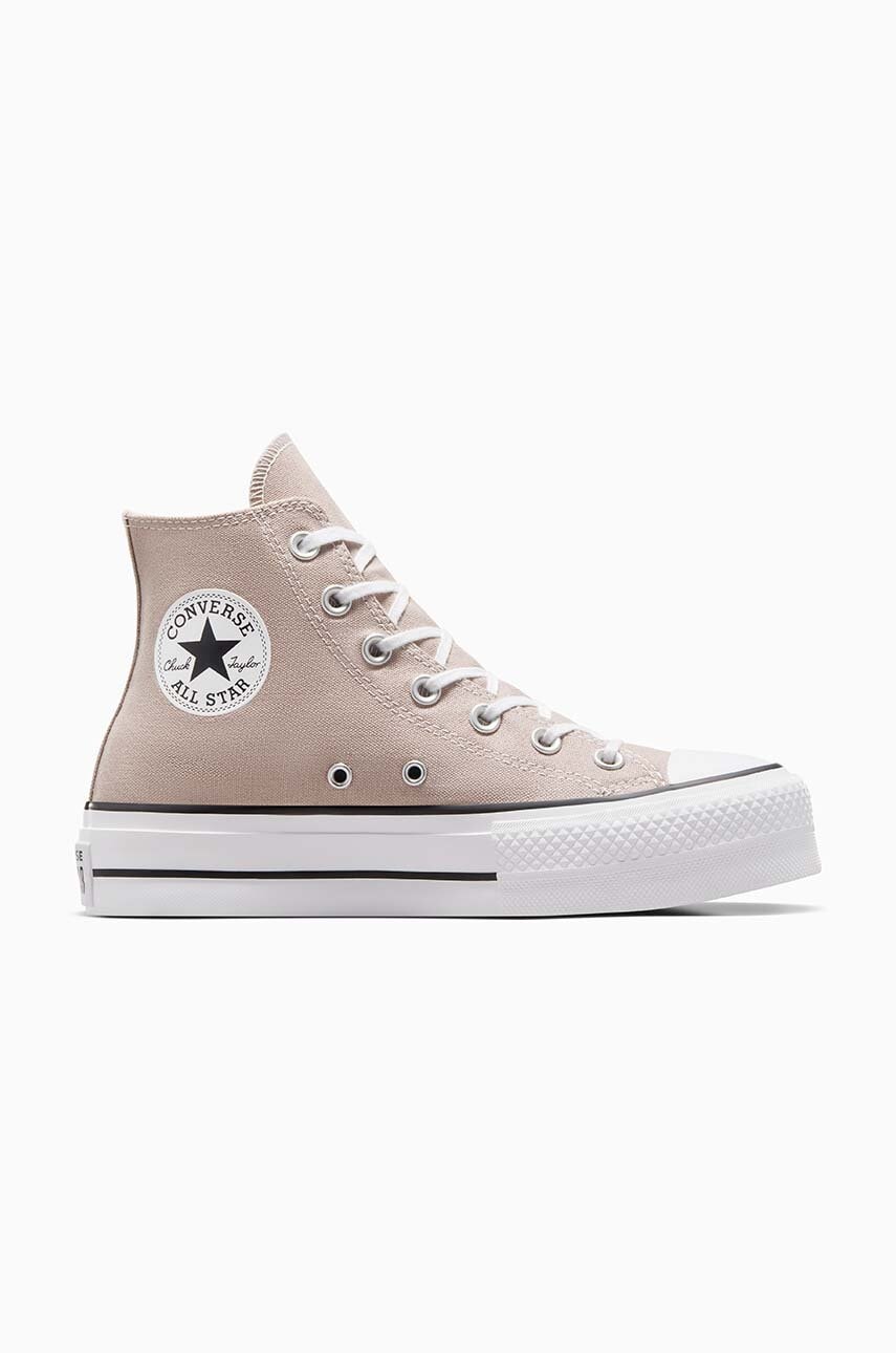 Beige platform converse high top Clearance