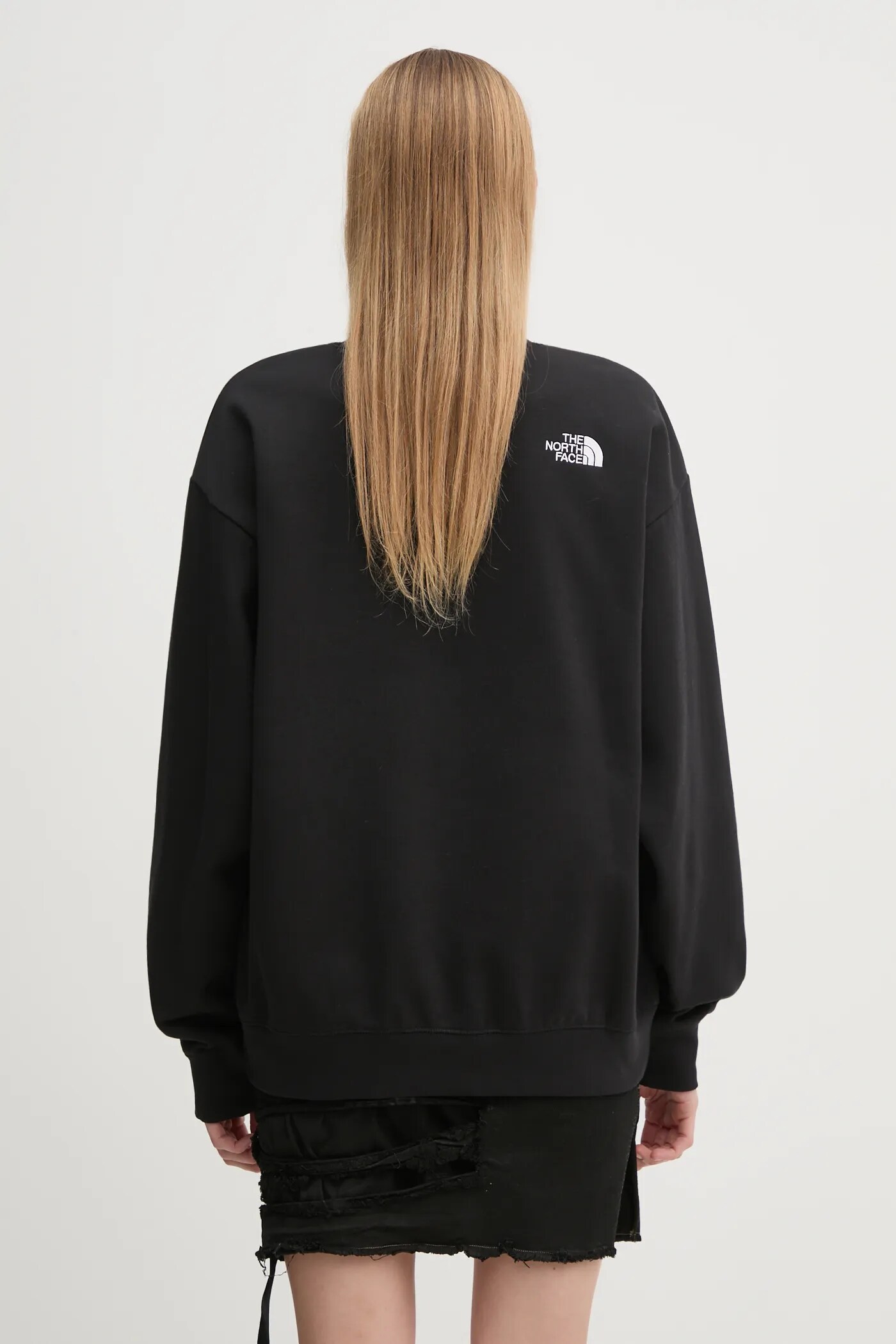 The North Face sweatshirt Essential Crew women s black color NF0A89EPJK31 at PRM US