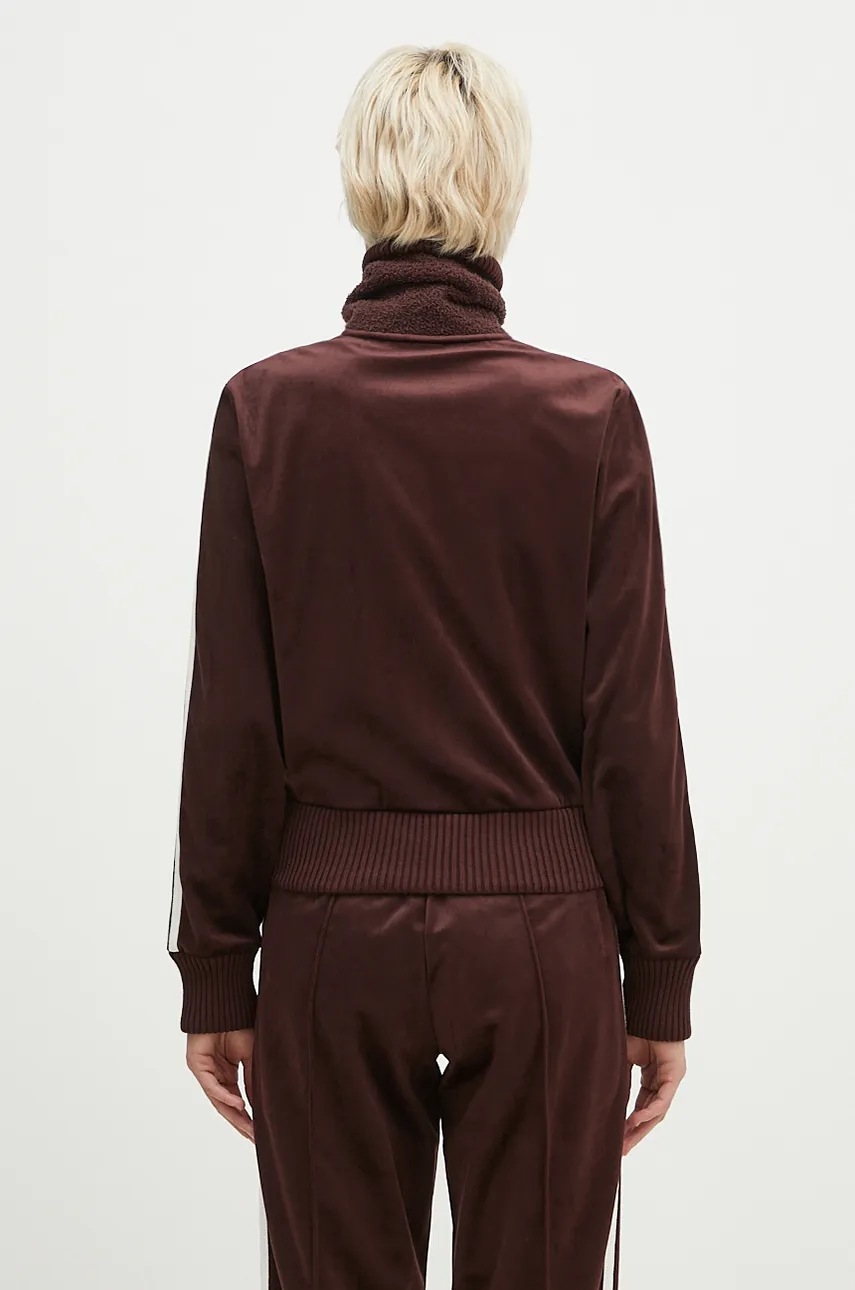 adidas Originals sweatshirt Velvet Tracktop women's brown color