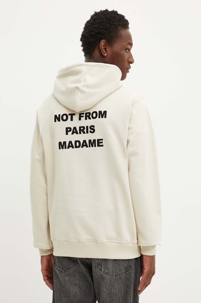 パーカー・フーディ DROLE DE MONSIEUR Men Hoodies SW148 CO127MT Beige Drôle de Monsieur bluza bawełniana męska kolor beżowy z