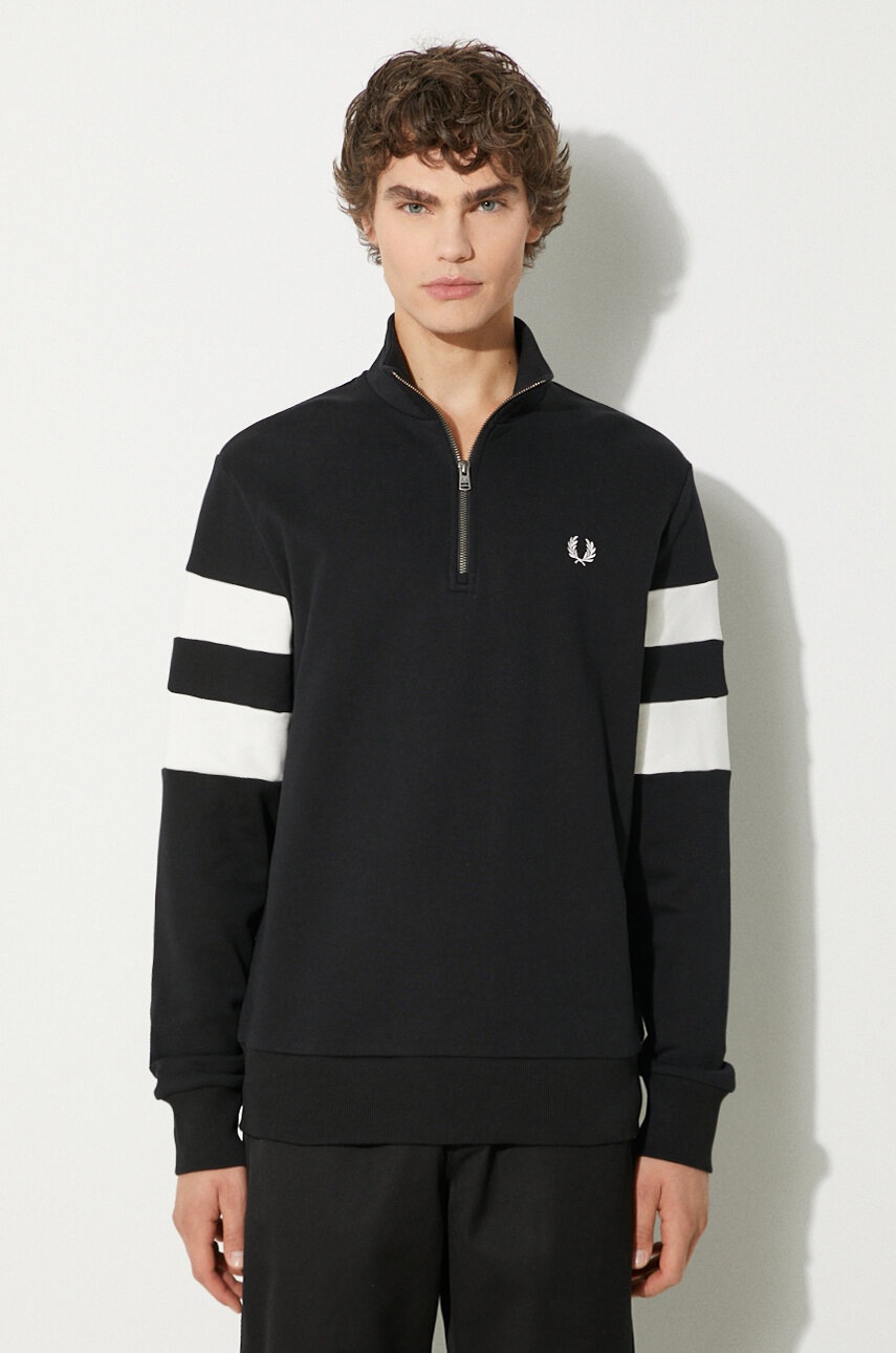 Fred Perry cotton sweatshirt Tipped Sleeve Half Zip Sweat PRM EU