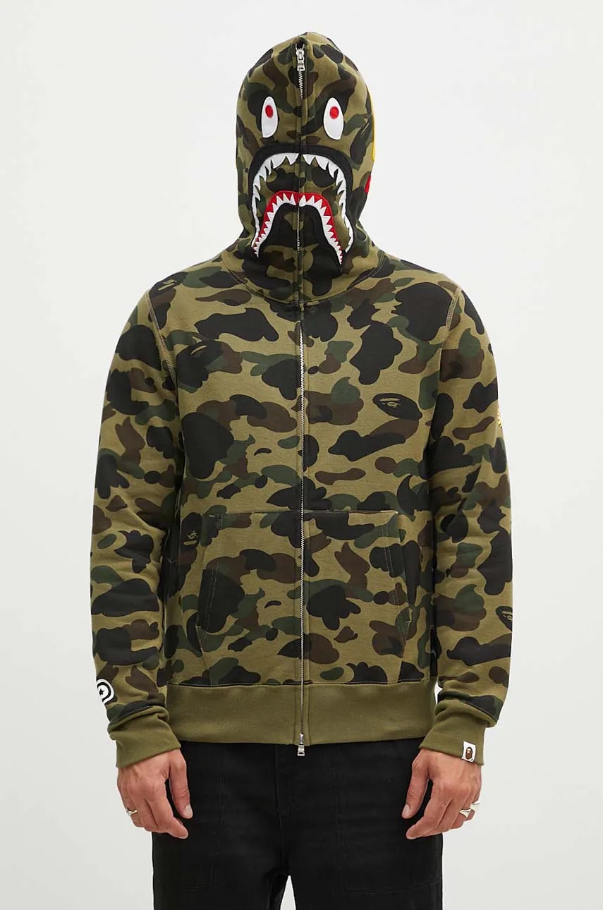 A Bathing Ape cotton sweatshirt 1St Camo 2Nd Shark Full Zip PRM EU