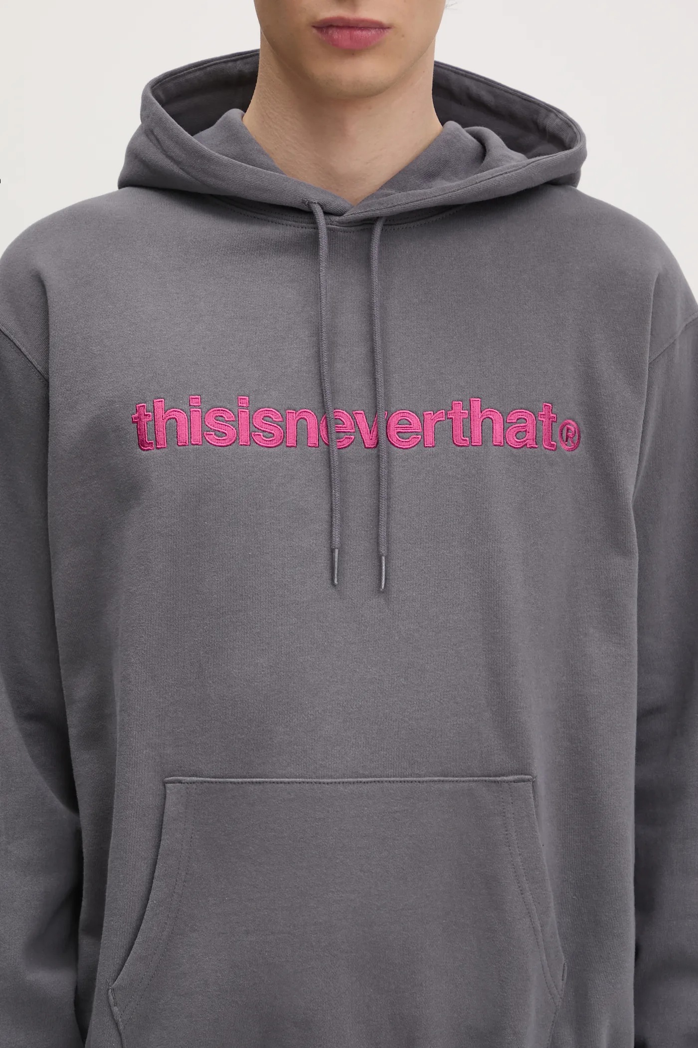thisisneverthat cotton sweatshirt T-Logo Hoodie men's gray color
