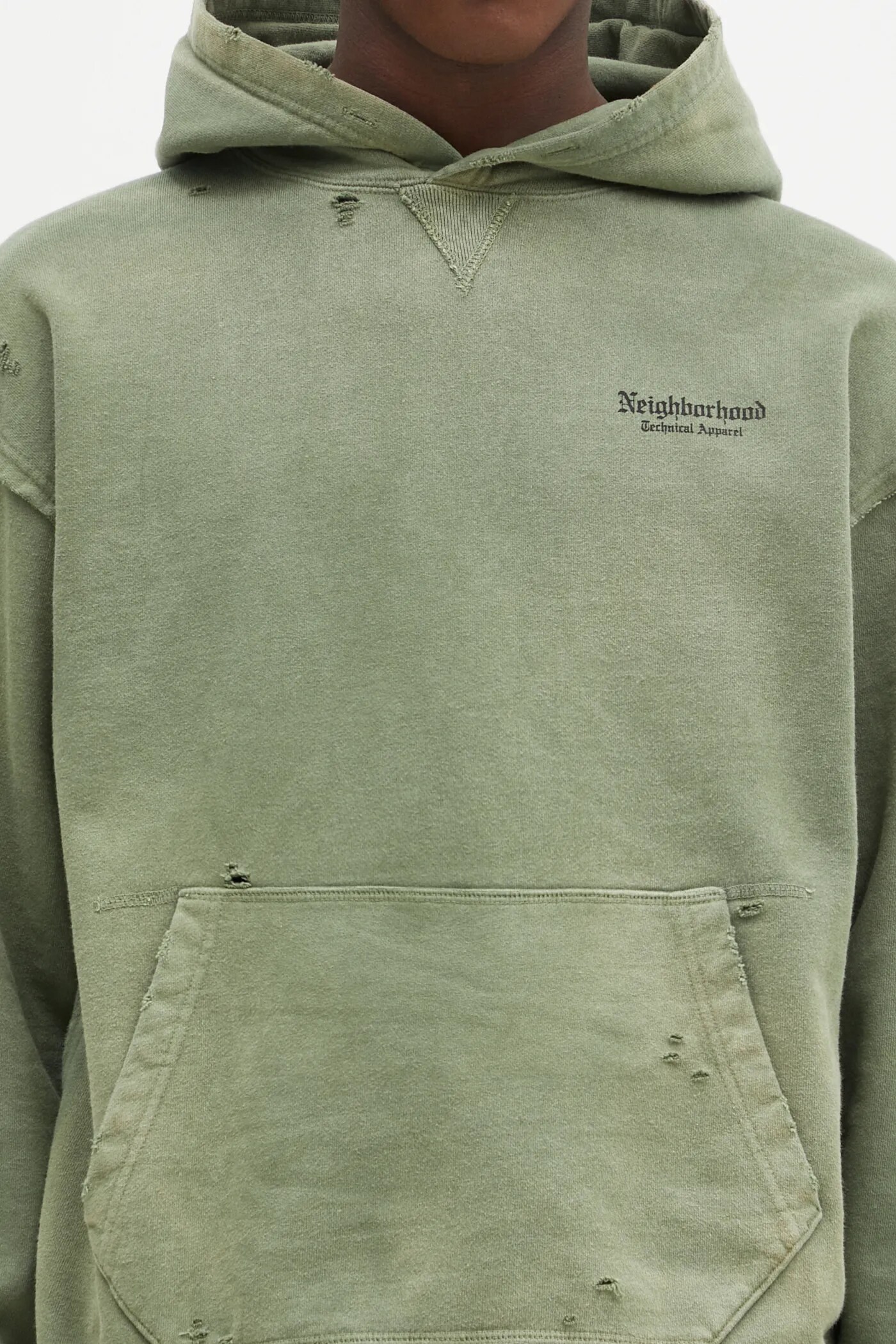 NEIGHBORHOOD cotton sweatshirt men's green color hooded