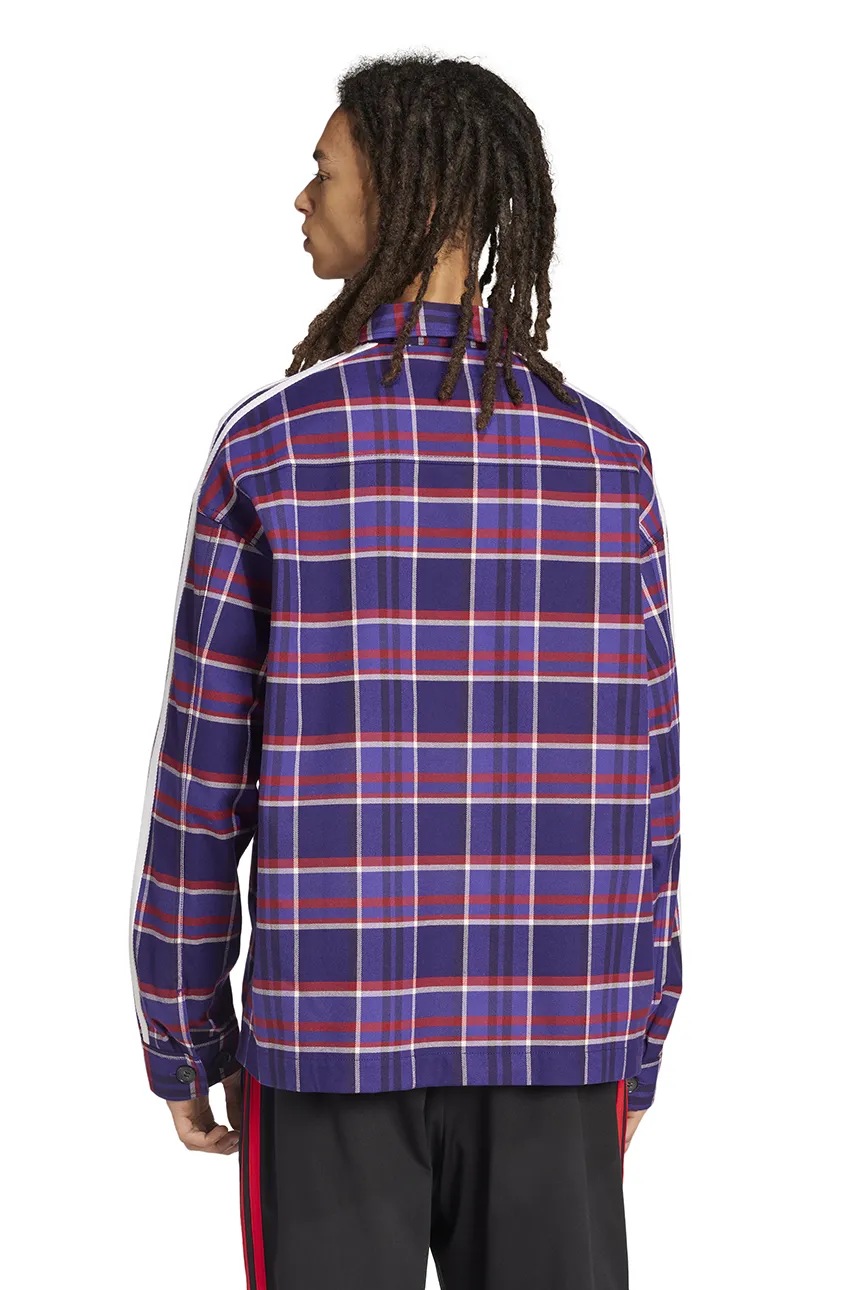 adidas Originals shirt Korn Overshirt men's violet color regular