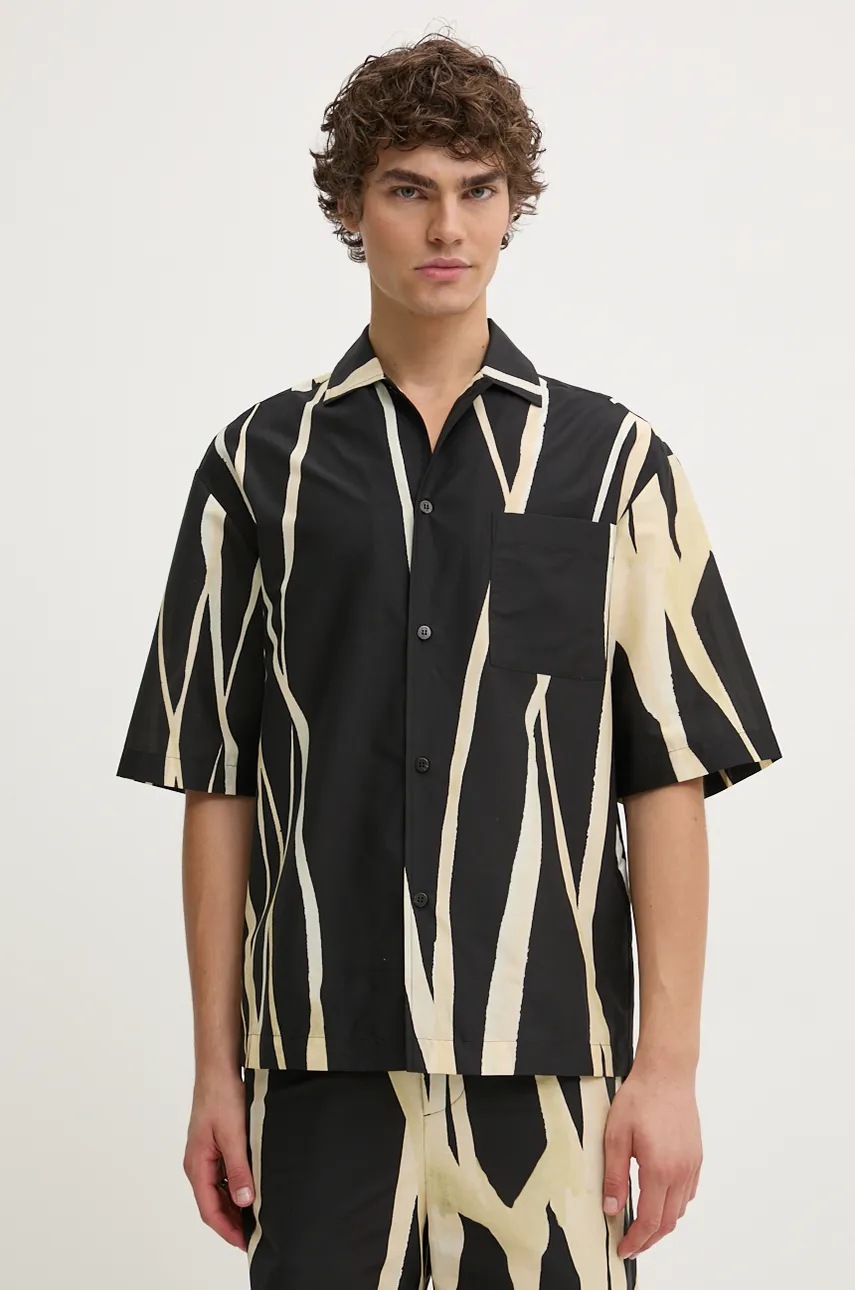 Nanushka shirt CASPIAN men's black color relaxed NM24PFSH02599 at