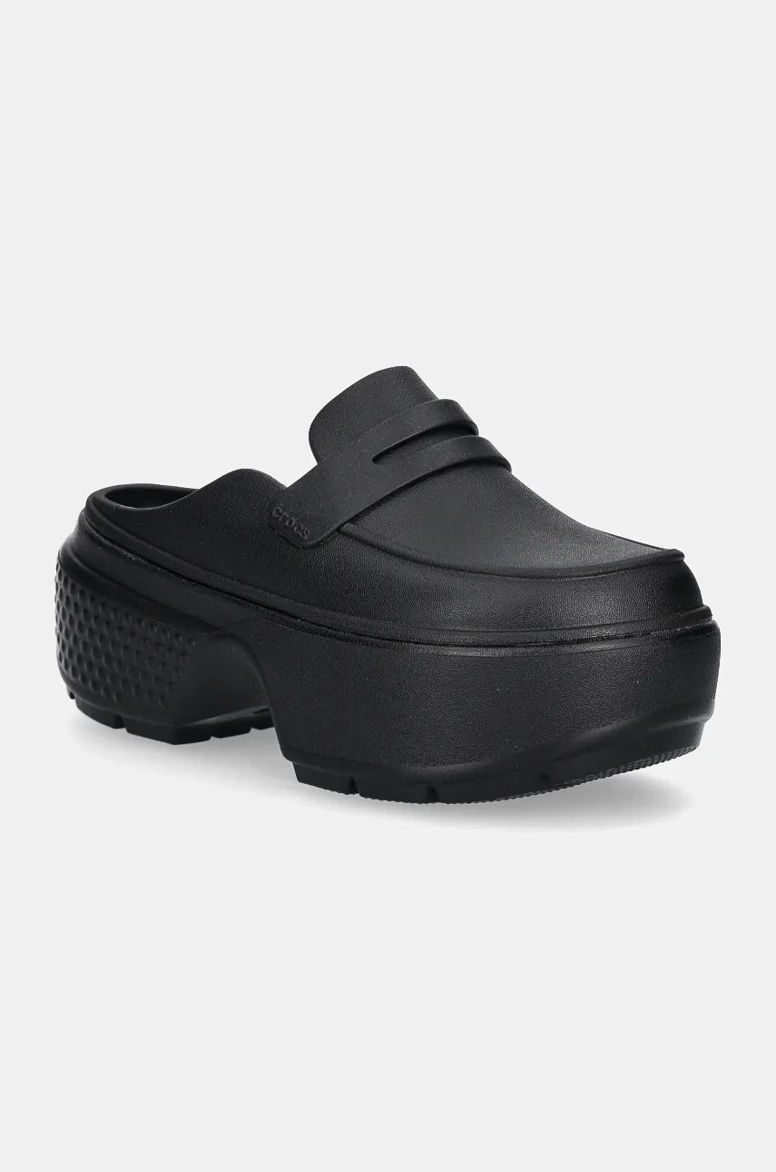 【関税込み】Stomp Mules - Crocs - Synthetic - Linen Black Crocs sliders Stomp Loafer Clog women's black color 209937