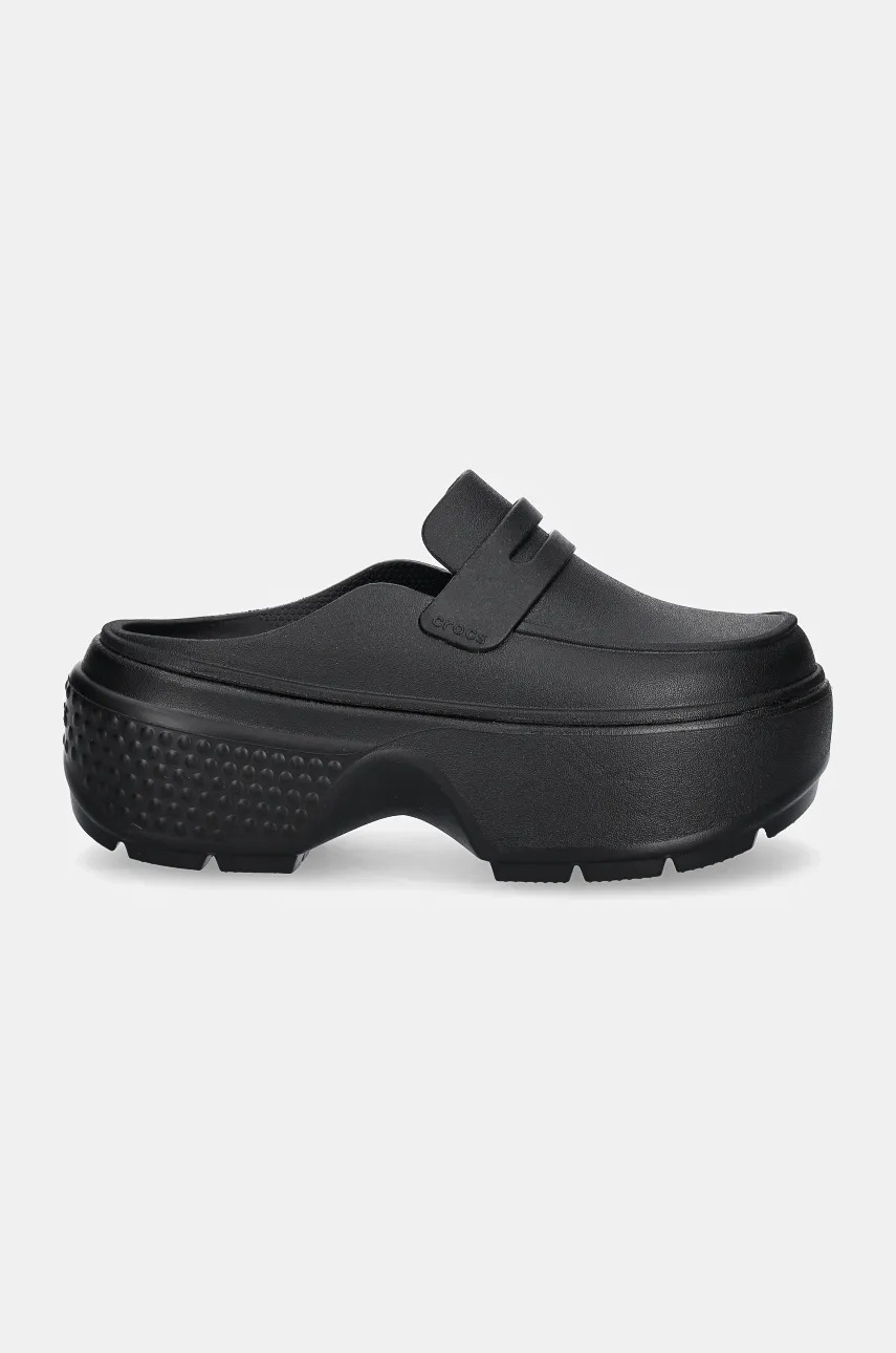 Crocs sliders Stomp Loafer Clog women's black color 209937