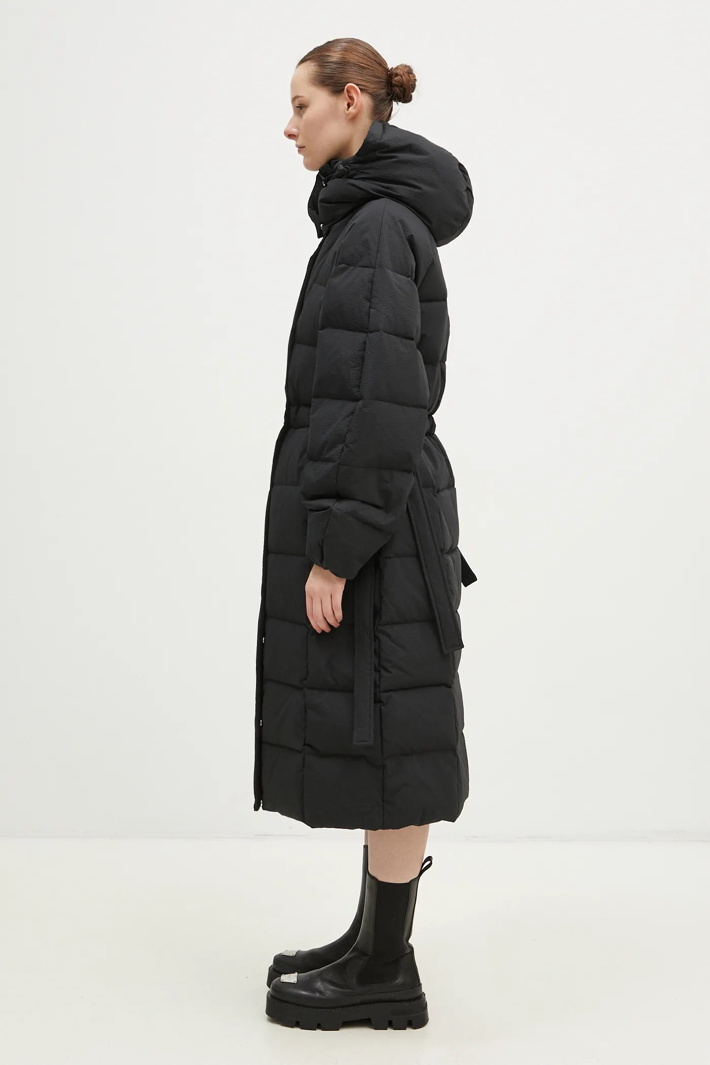 GANNI down jacket Tech Seersucker Puffer Coat women's black color
