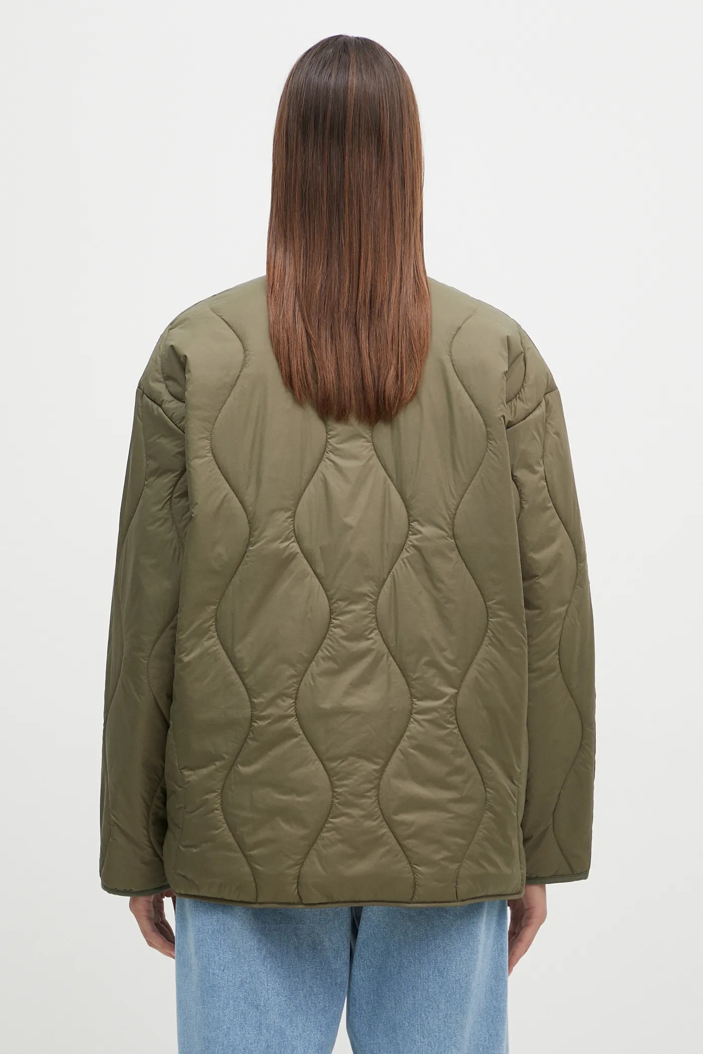 ダウンジャケット・コート adidas Fashion Quilted Liner Jacket Olive JJ4354 adidas Originals jacket Quilted Liner women's green color