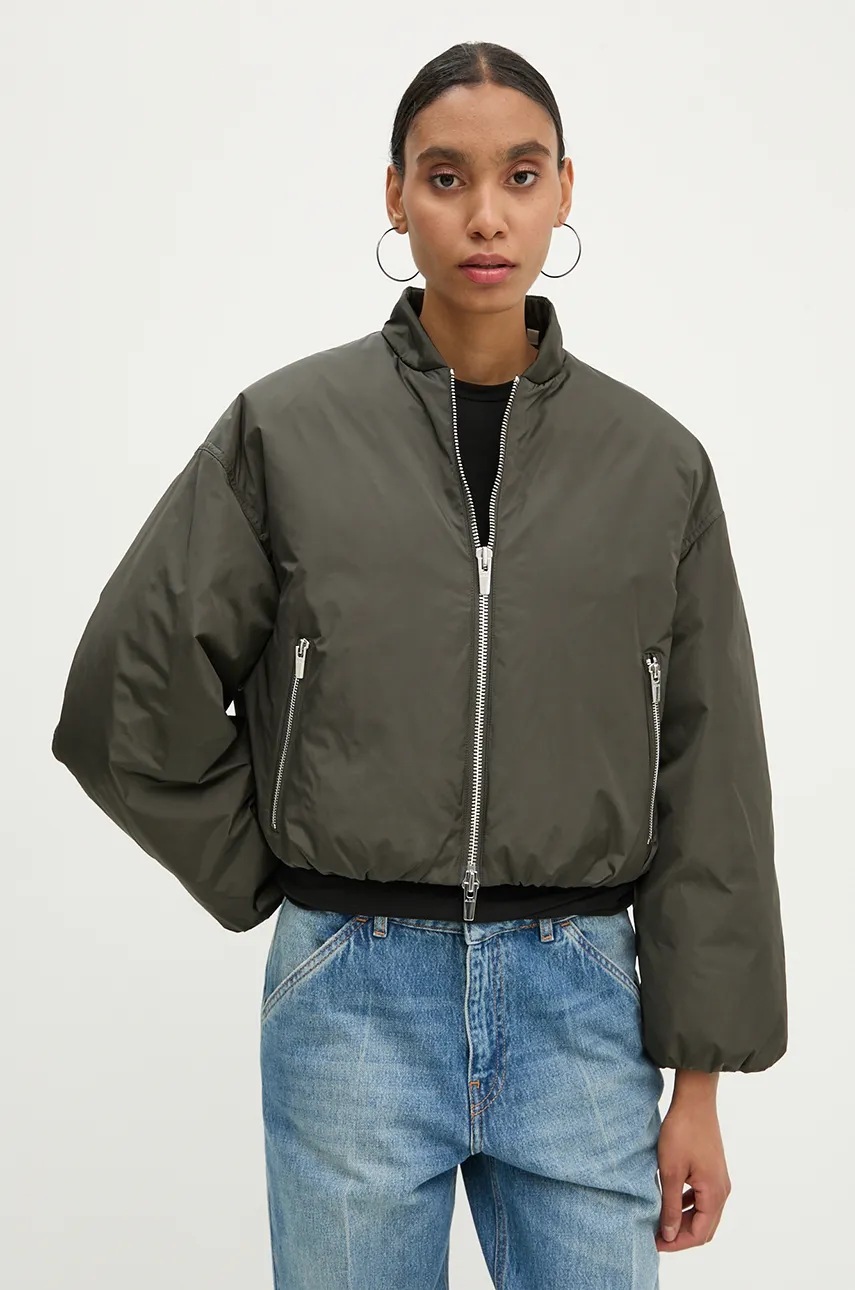 A.L.C. kurtka puchowa damska kolor zielony zimowa oversize