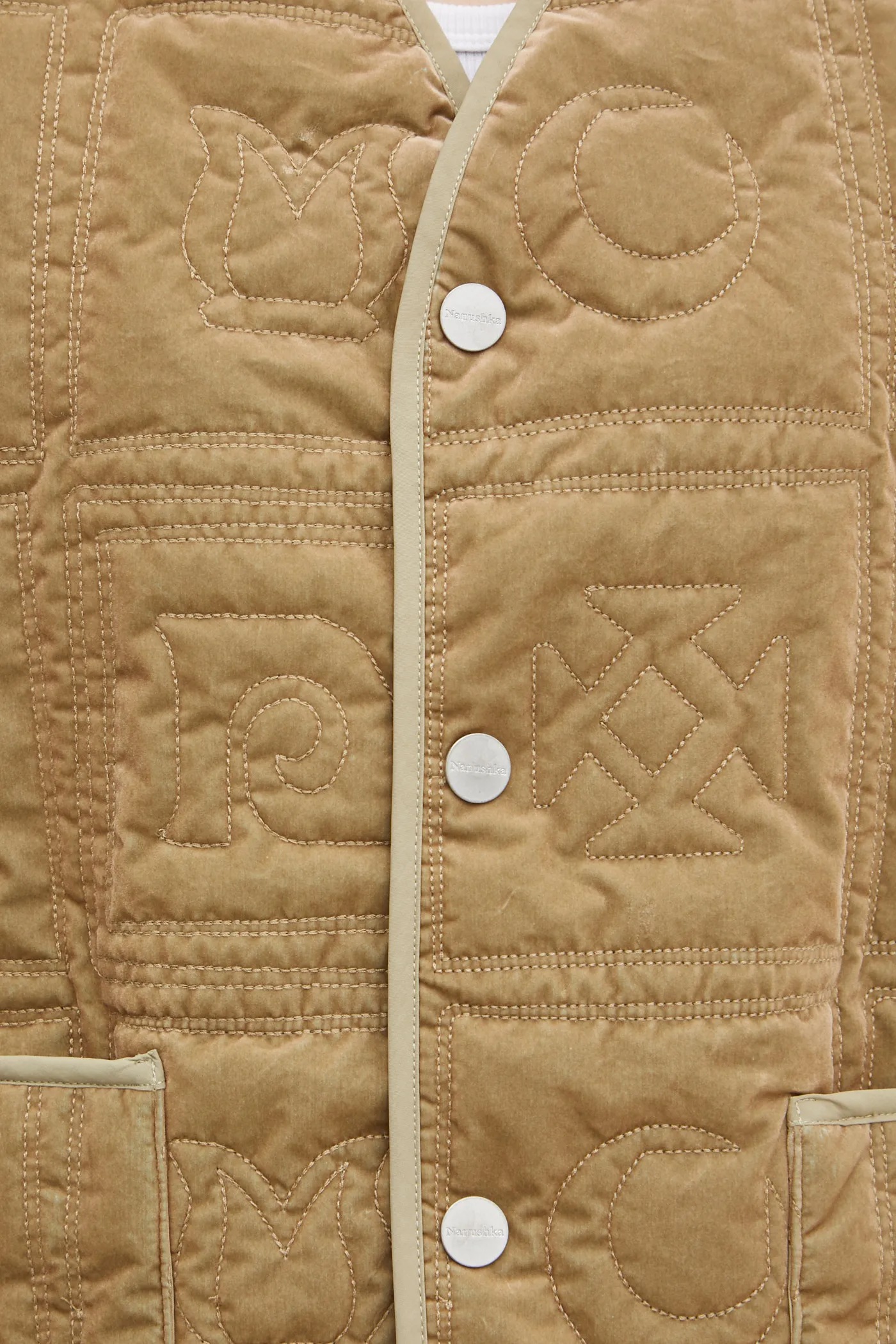 Nanushka velvet jacket ADARA green color NU24FWJK03166 at PRM US