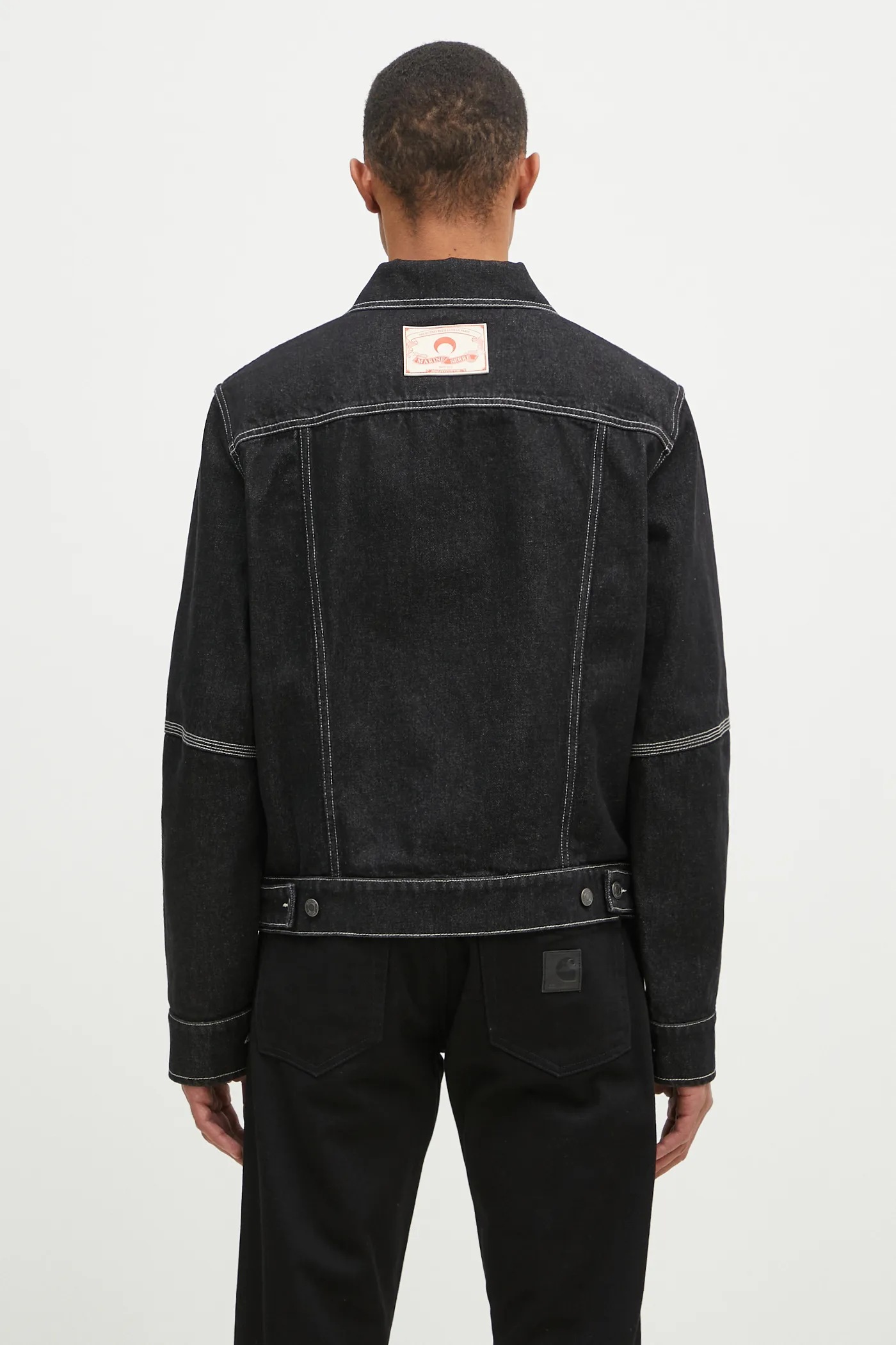 Marine Serre Moonデニム　ブラック Marine Serre denim jacket Moon Laser Denim Trucker Jacket PRM EU