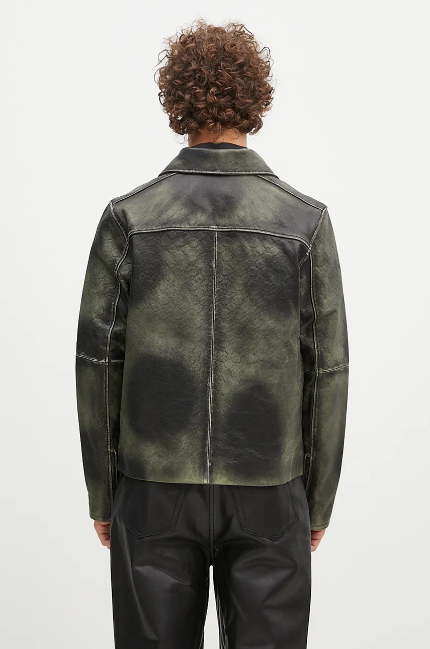 Daily Paper leather jacket Silence Monogram Leather Jacket