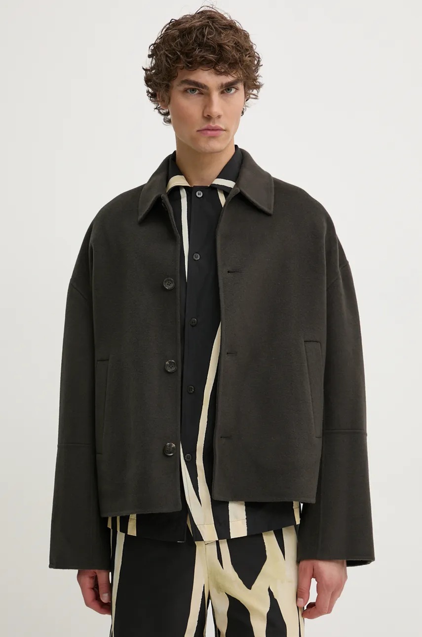 コート nanushka Dove grey twill Ferris coat Nanushka Dove Grey Twill Ferris Coat | italist