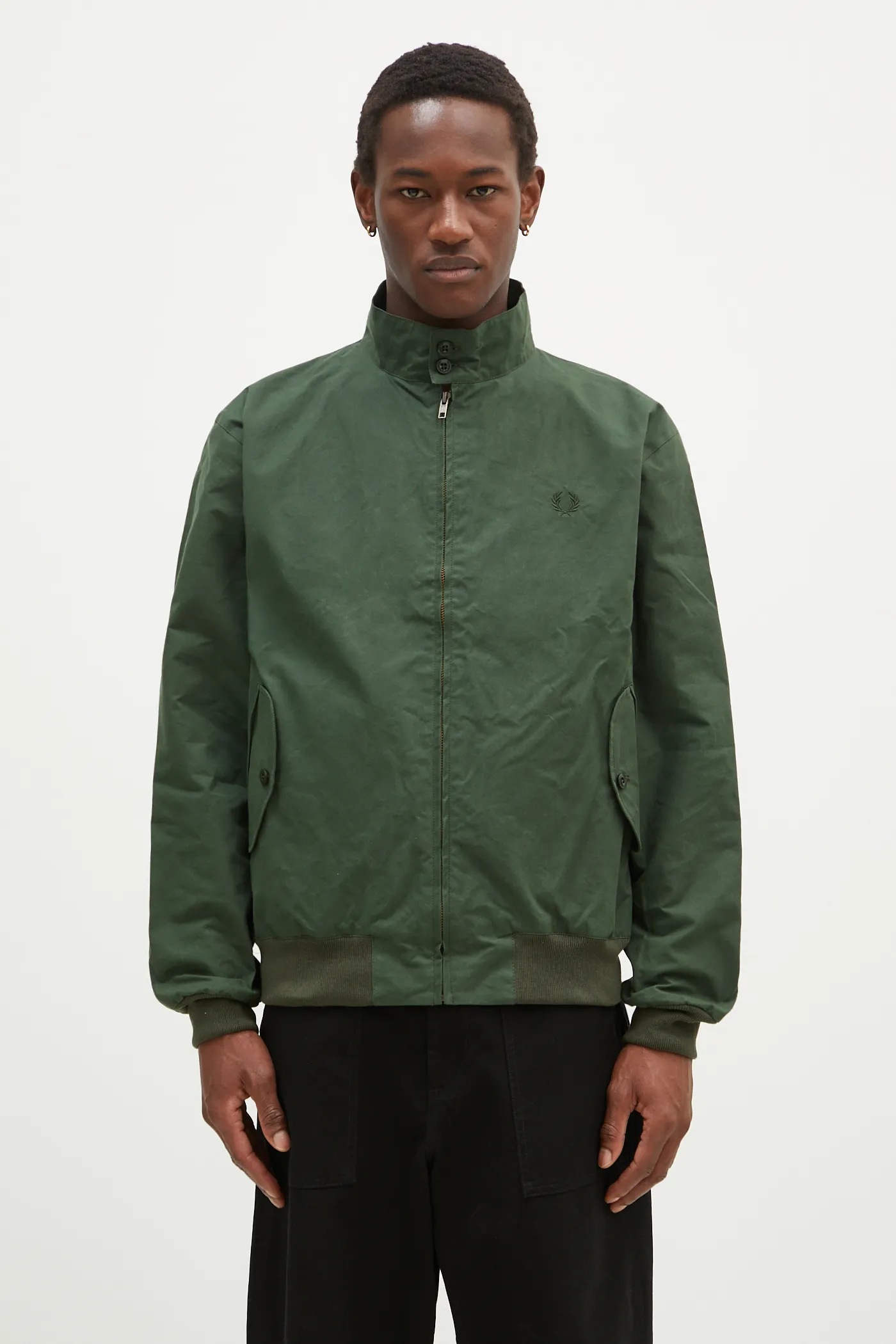 Fred Perry cotton jacket Made In England Wax Harrington green