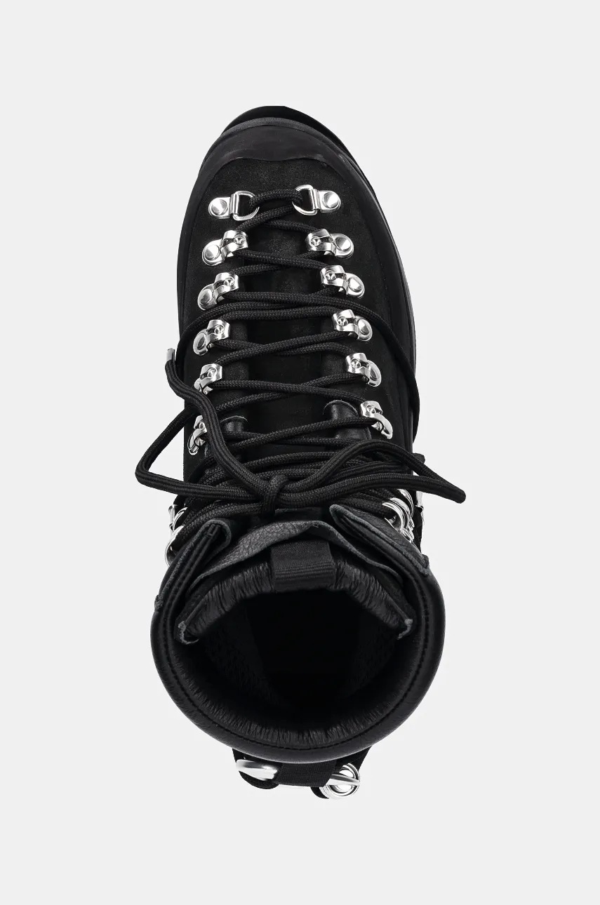 Heliot Emil leather hiking boots men's black color