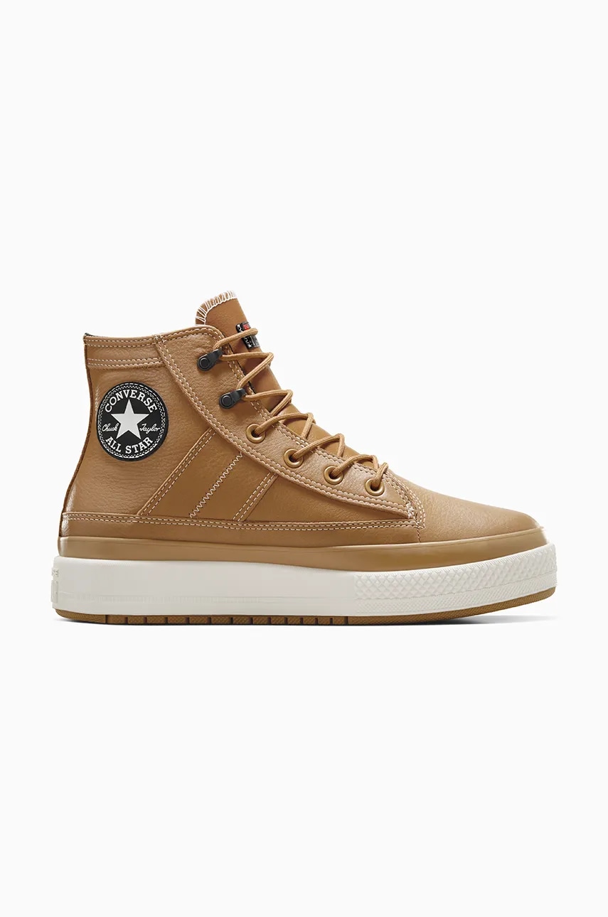 Converse brown leather shoes hot sale