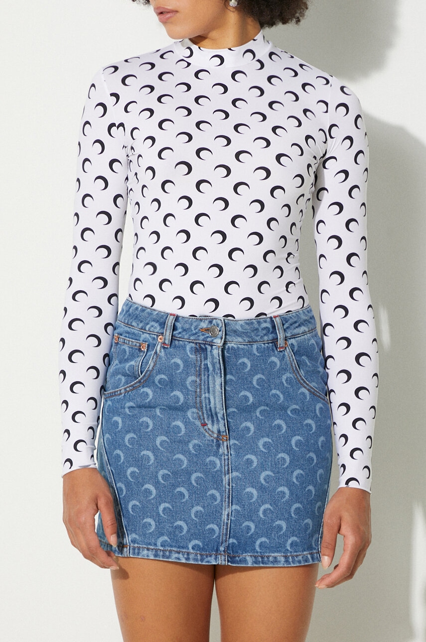 スカート MARINE SERRE Woman Skirt Blue WSK074ACDEN0002 BL05 moon laser denim skirt woman blue - MARINE SERRE - d — 2