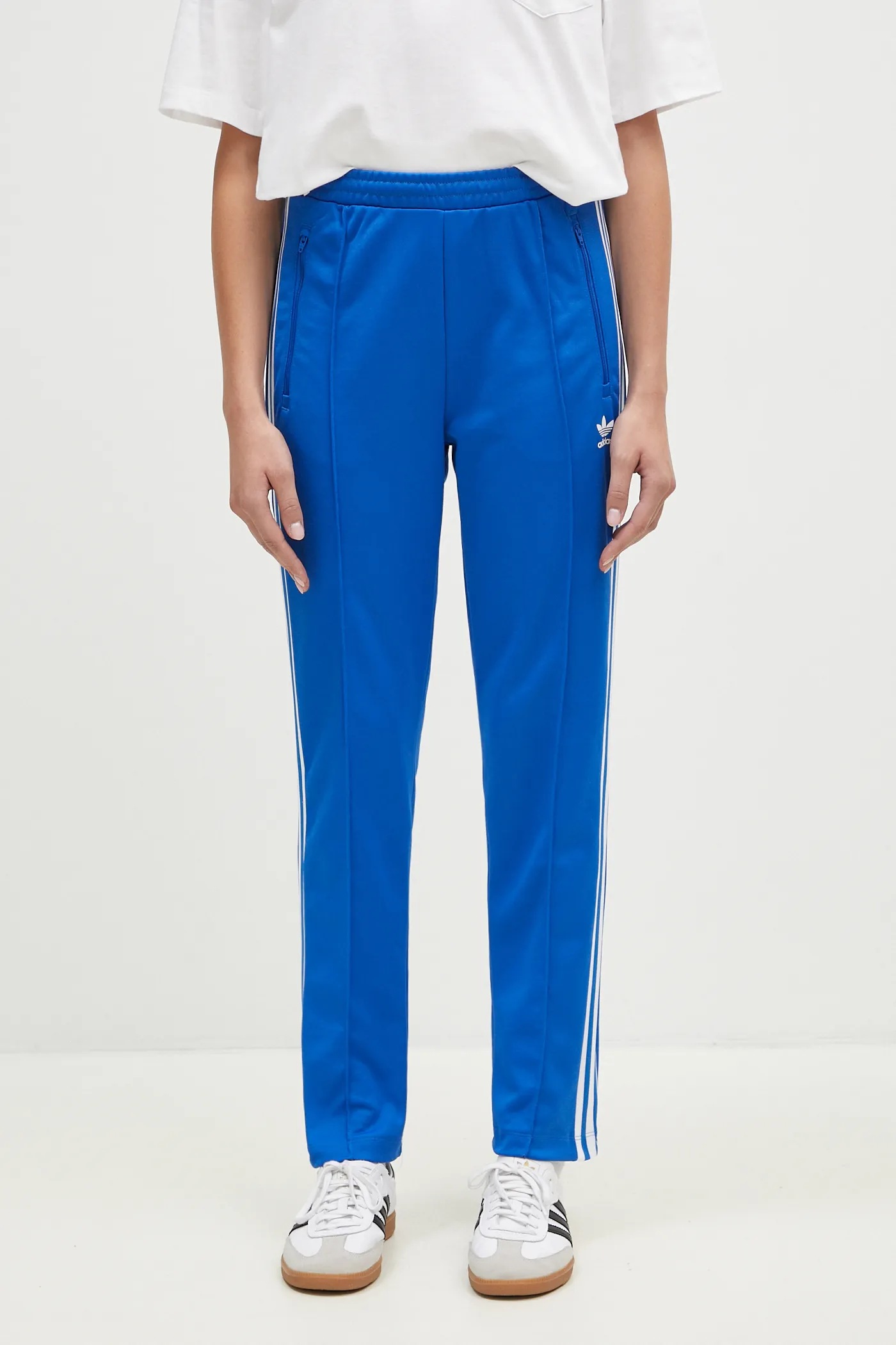 ★関税込★adidas★W PRM BECKENBAUER TRACKPANTS★ adidas Beckenbauer Blue ITALY Logo Retro Track Pants Bottoms