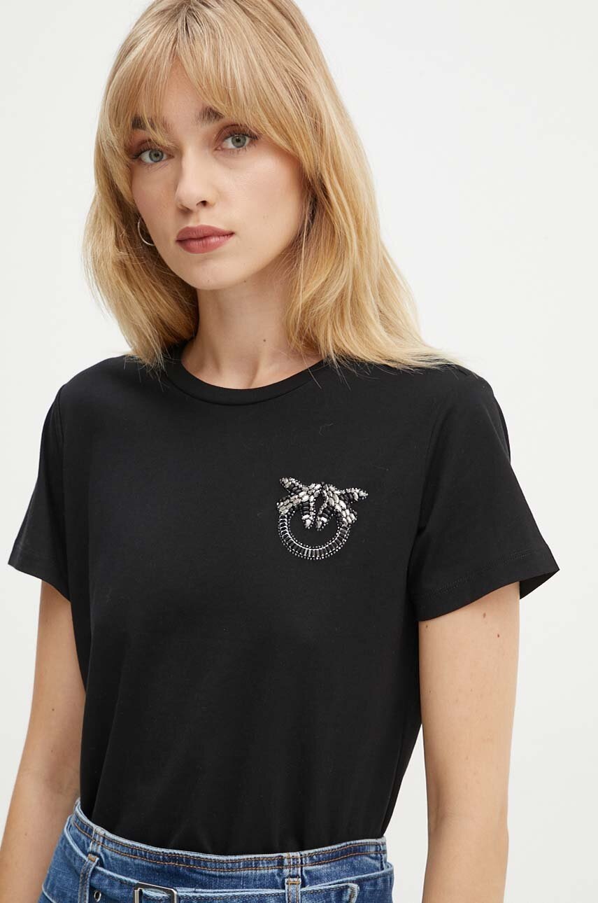 Tシャツ・カットソー Pinko T-shirts and Polos 104604A2CSI63 Short-sleeved T-shirt with embroidered logo PINKO → Shop Online