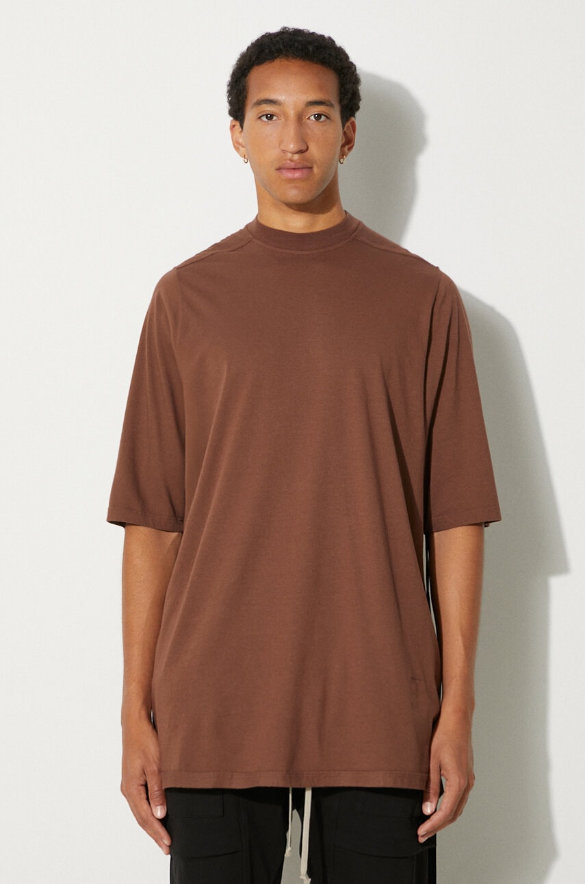 Tシャツ・カットソー RICK OWENS 'Rib' T-shirt Brown T-shirt Rick Owens Porterville Jumbo T-shirt RR02D6274 RNEM7