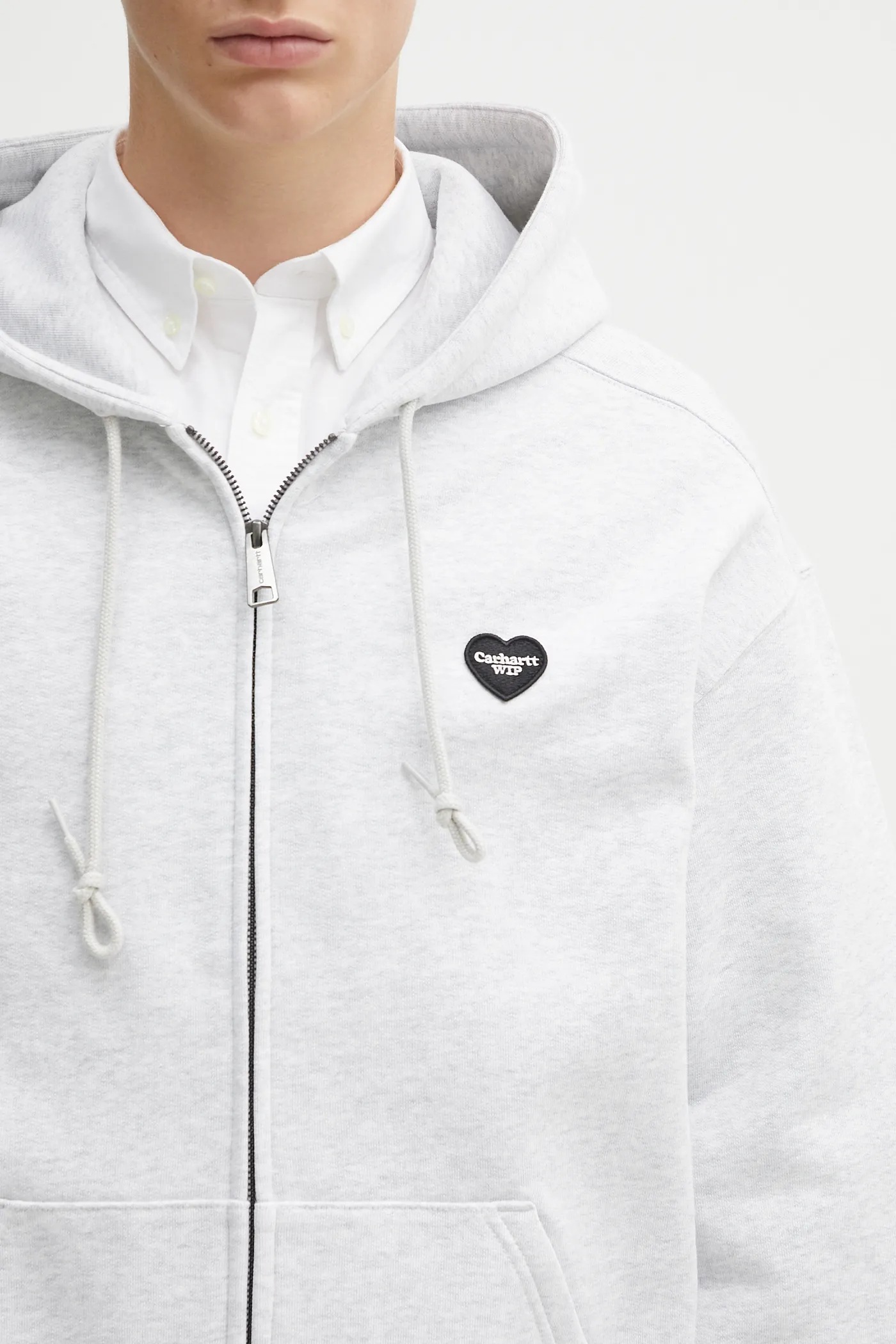 Carhartt WIP sweatshirt Hooded Heart II Hartt gray color hooded