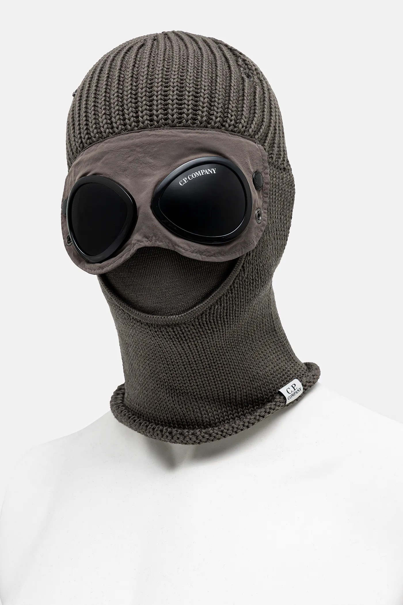 【名作】C.P. COMPANY Baraclava knit C.P. COMPANY Goggle-Embellished Shell-Trimmed Ribbed Wool