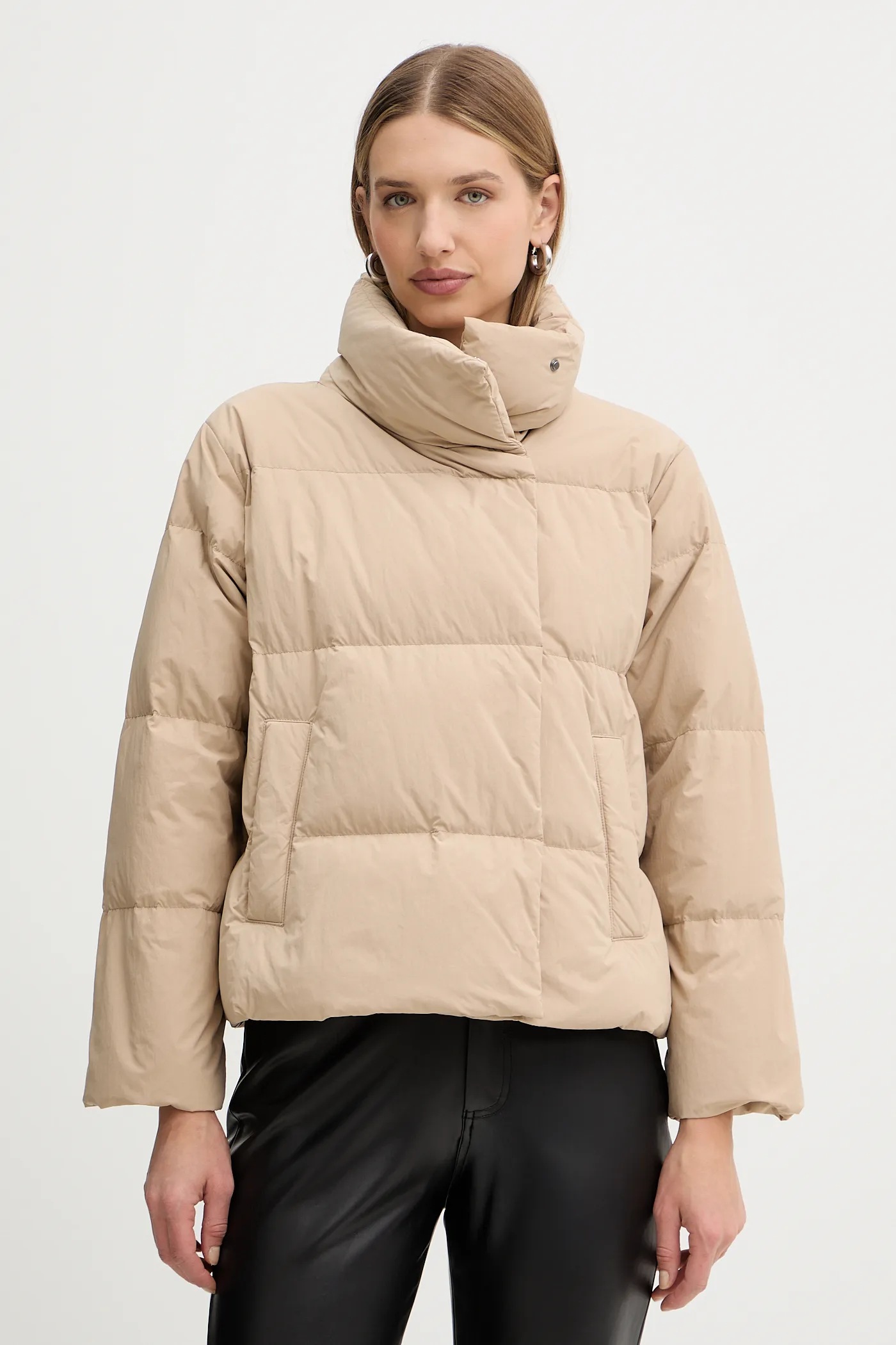 Weekend Max Mara geacă de puf KAISER culoarea bej, de tranziție