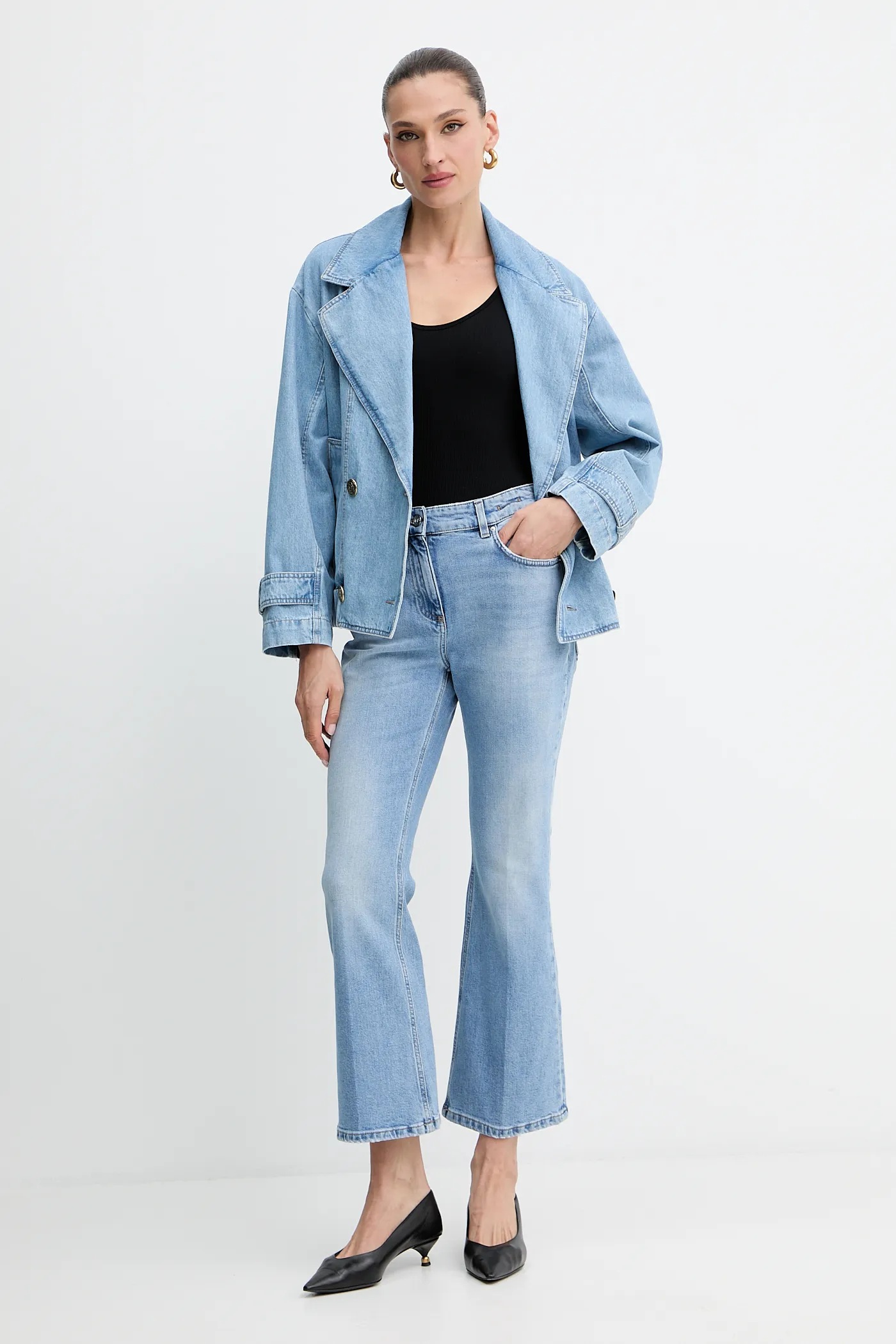 Kj。 Marella kurtka jeansowa kolor niebieski przejściowa oversize