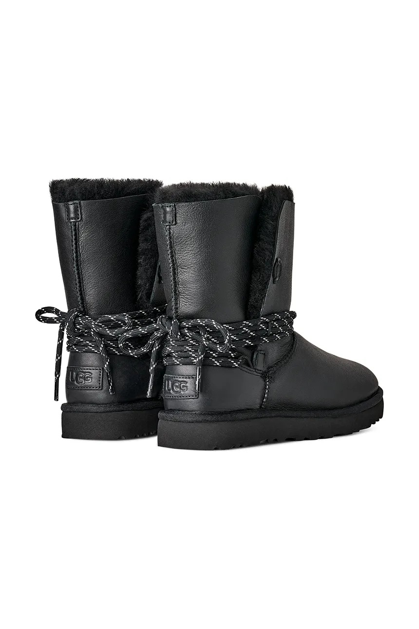 UGG ブラック レザー ブーツ UGG australia◇W CZERIESA BOOT/ブーツ/23cm/BLK/レザー/1121054
