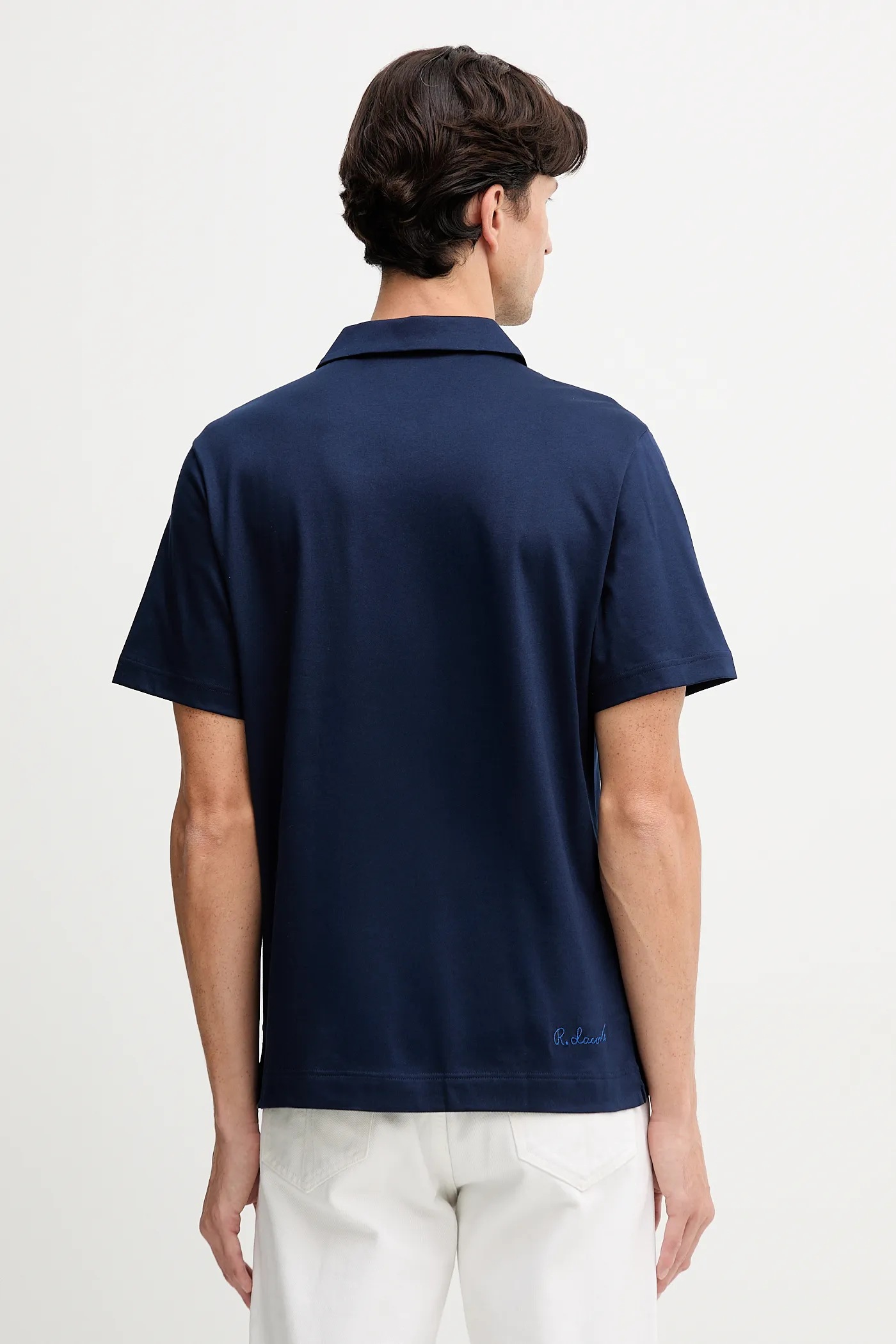 Lacoste cotton polo shirt navy blue color smooth DH5928 at PRM US