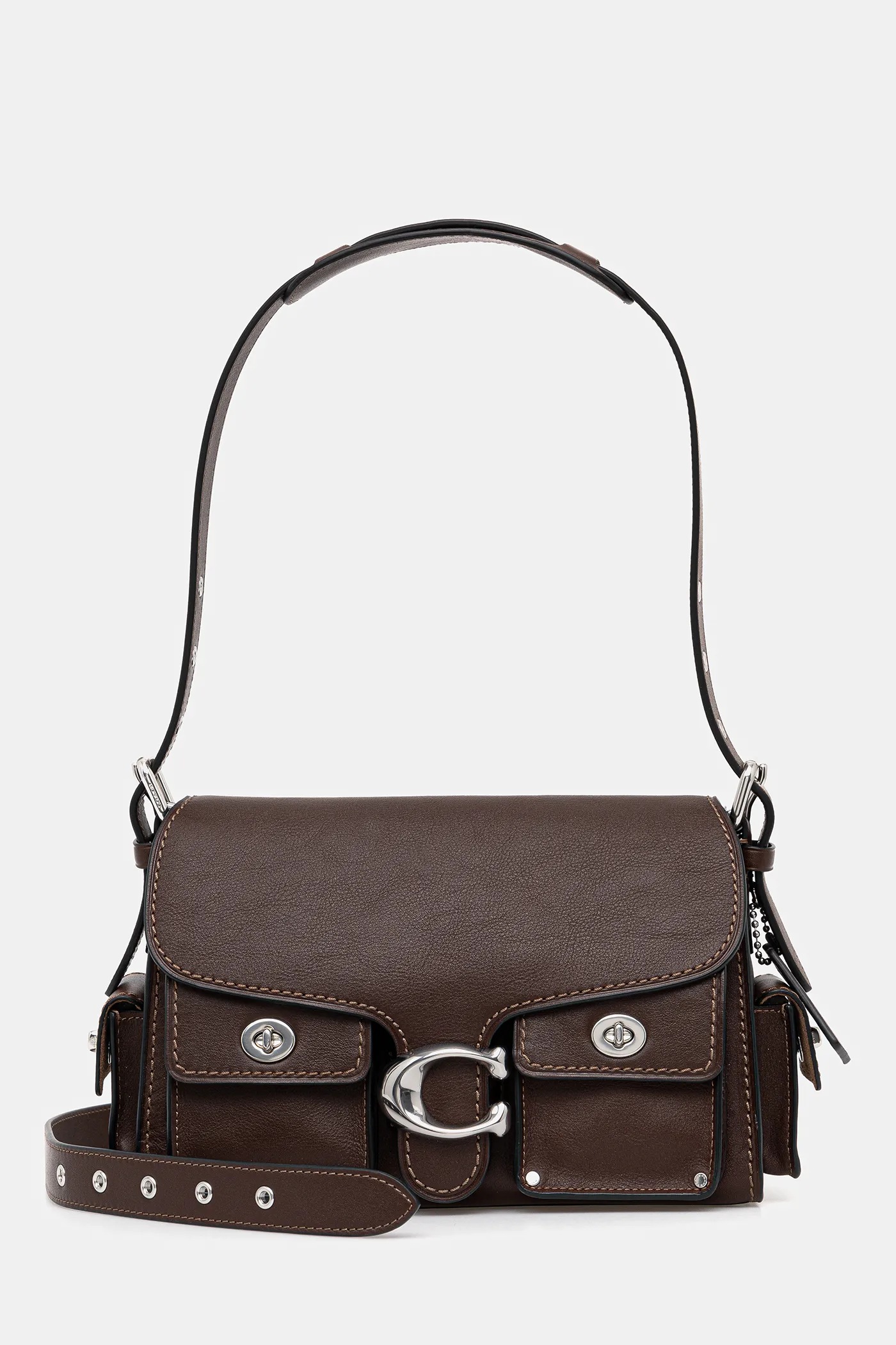 COACH バッグ Coach poșetă de piele Cargo Turnlock Soft Tabby culoarea maro