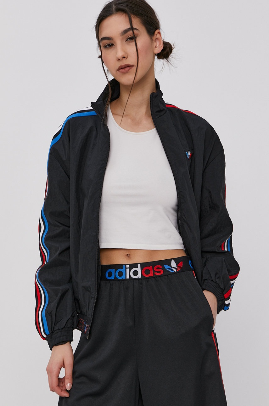 adidas Originals rövid kabát GT8464 női, fekete, átmeneti | ANSWEAR.hu