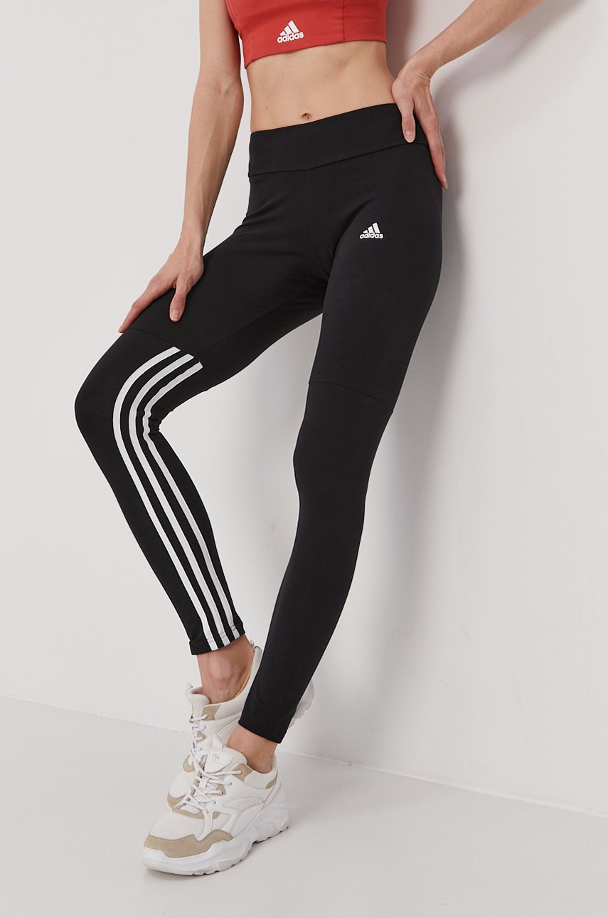 Legíny adidas GL1371 dámske, čierna farba, jednofarebné | ANSWEAR.sk
