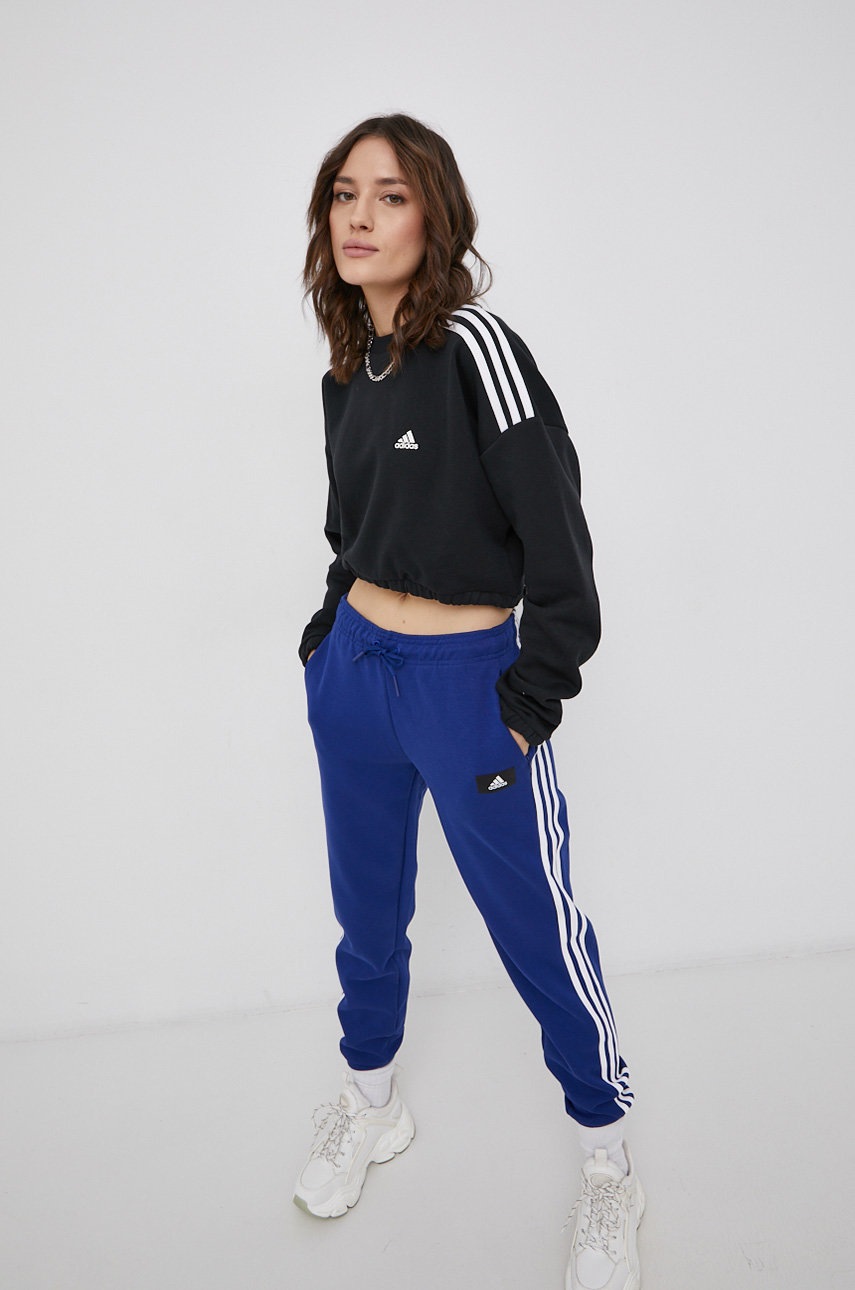 Mikina adidas Performance HE9397 dámska, čierna farba, s potlačou |  ANSWEAR.sk