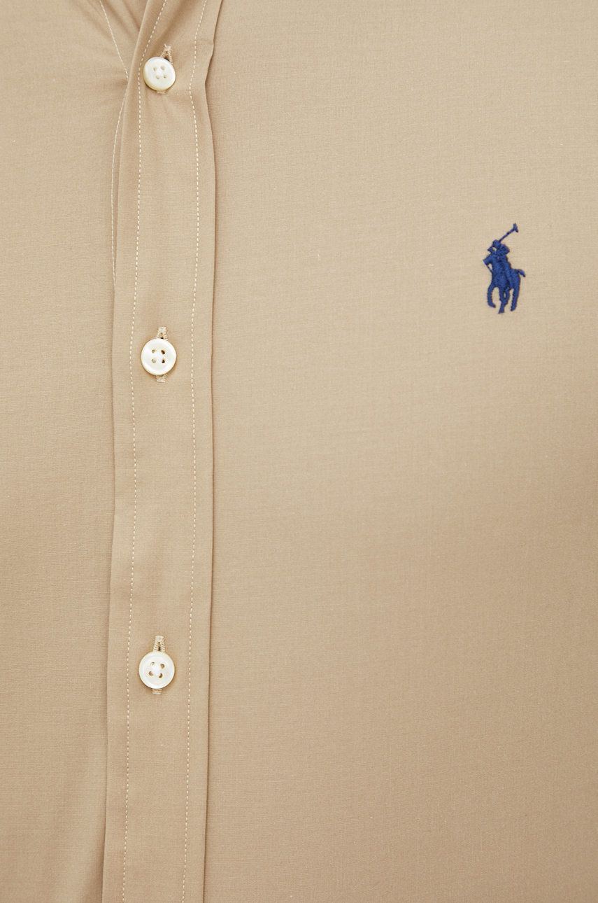 Košeľa Ralph Lauren pánska, béžová farba, slim, s golierom button-down |