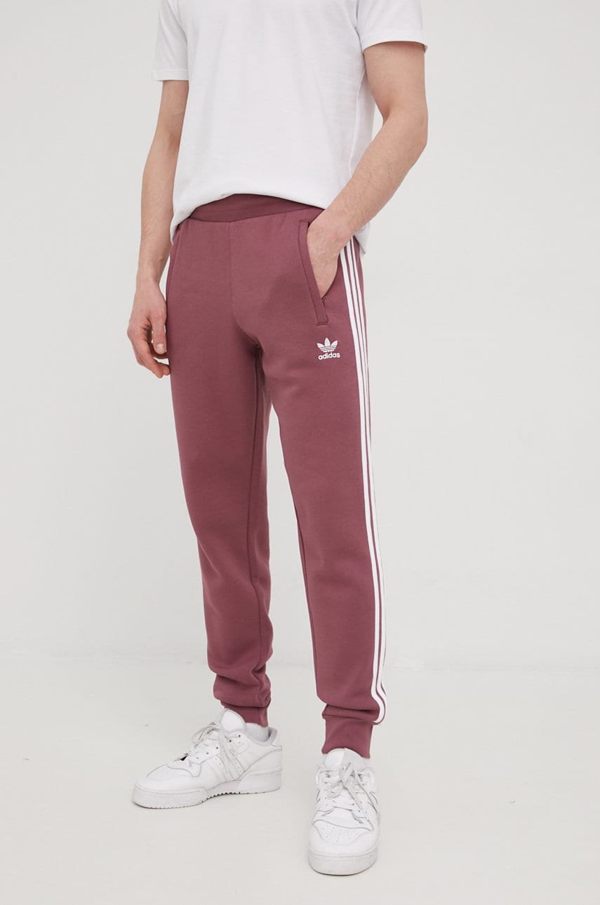 Adidas burgundy joggers hotsell