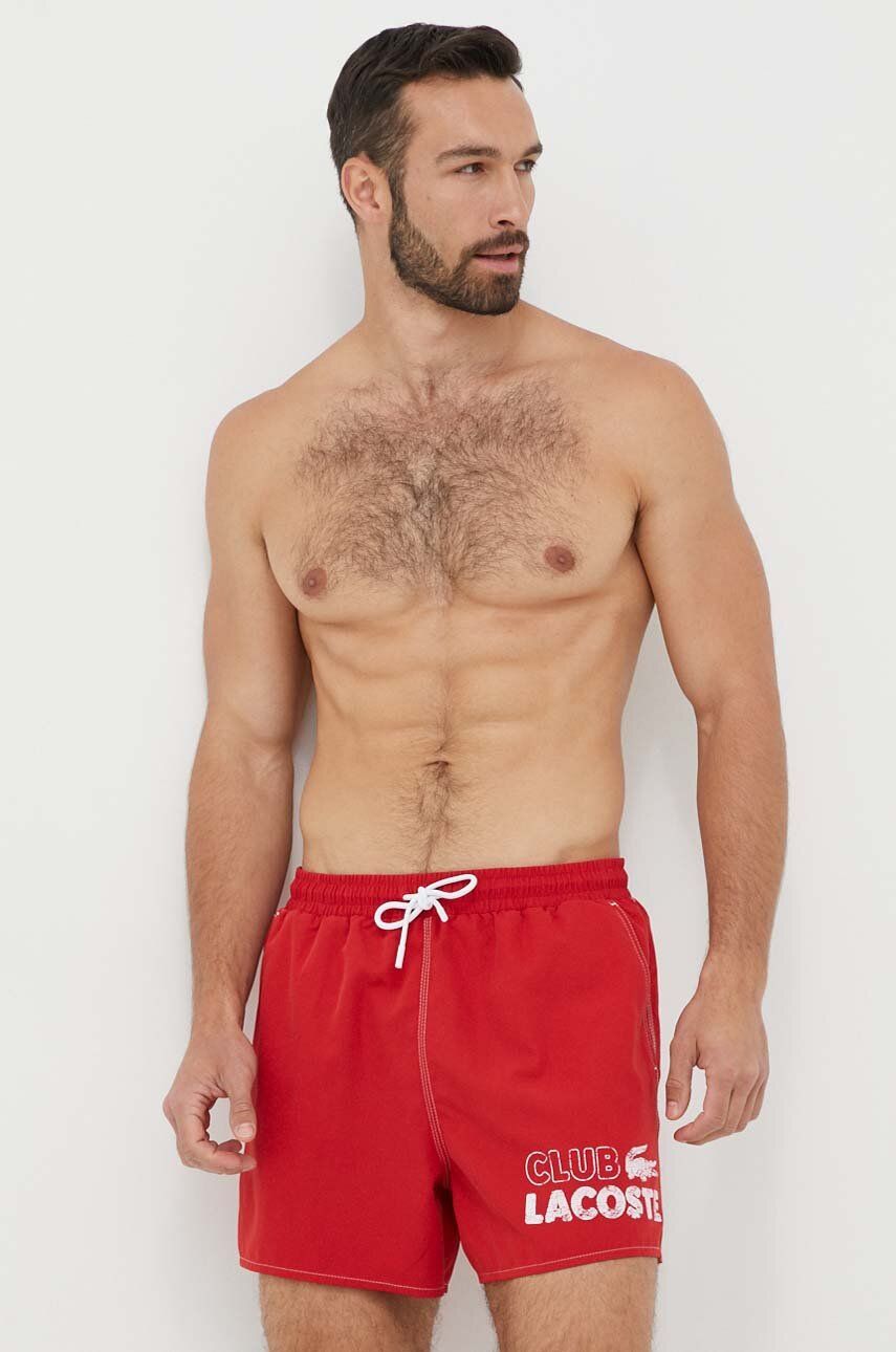 Lacoste red swim on sale shorts