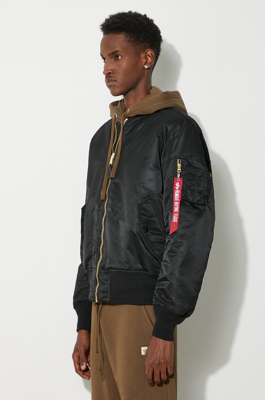 Alpha Industries bomber jacket MA-1 men's black color Alpha Industries bomber jacket MA-1 men's black color