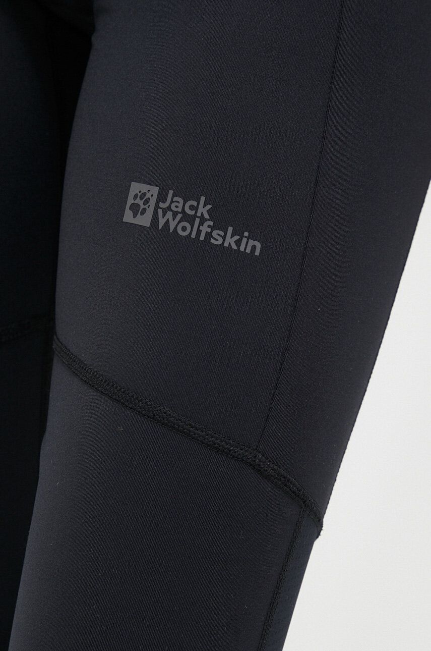 Jack Wolfskin legginsy sportowe Berntal Tights damskie kolor czarny gładkie | Stretchhosen