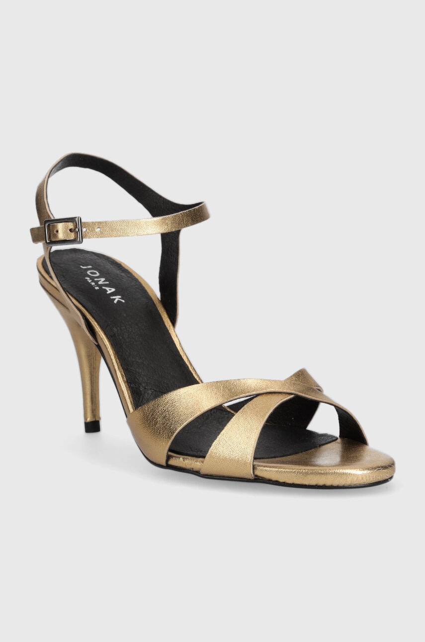 Jonak sandale de piele BLANDINE CUIR METALLISE culoarea auriu