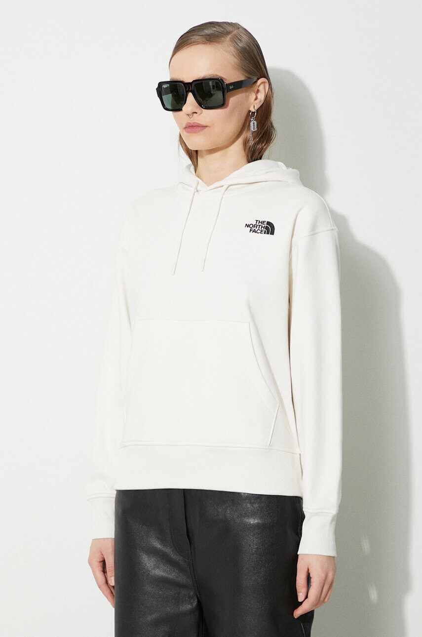 The North Face sweatshirt W Essential Hoodie women s beige color