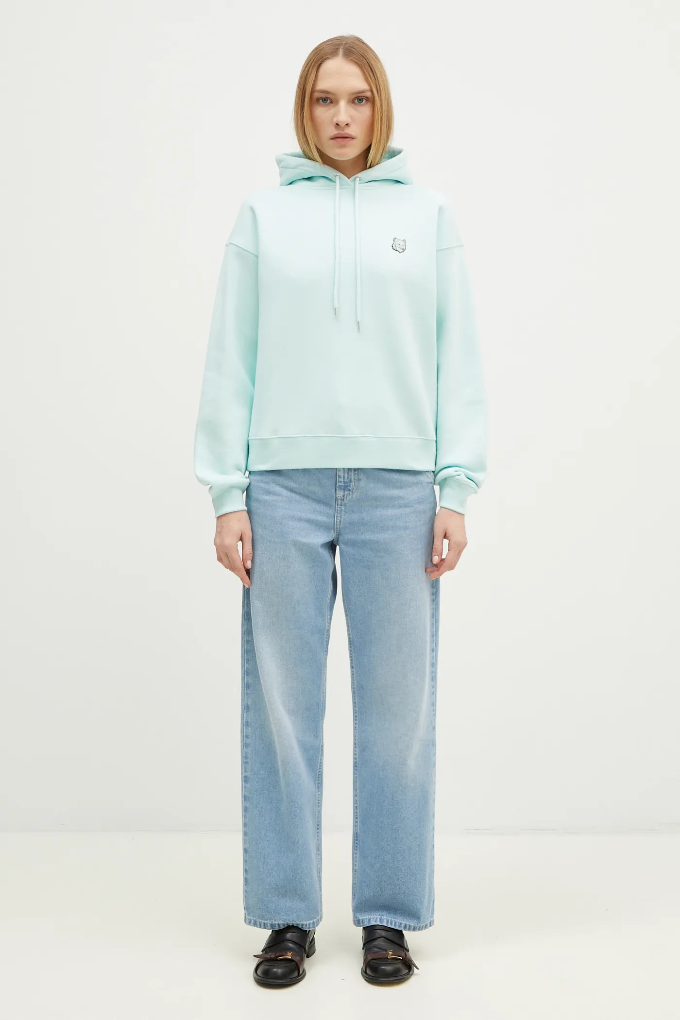【YOURNUS】Kanami Color Matching Layered Hoodie Maison Kitsuné cotton sweatshirt Bold Fox Head Patch Comfort